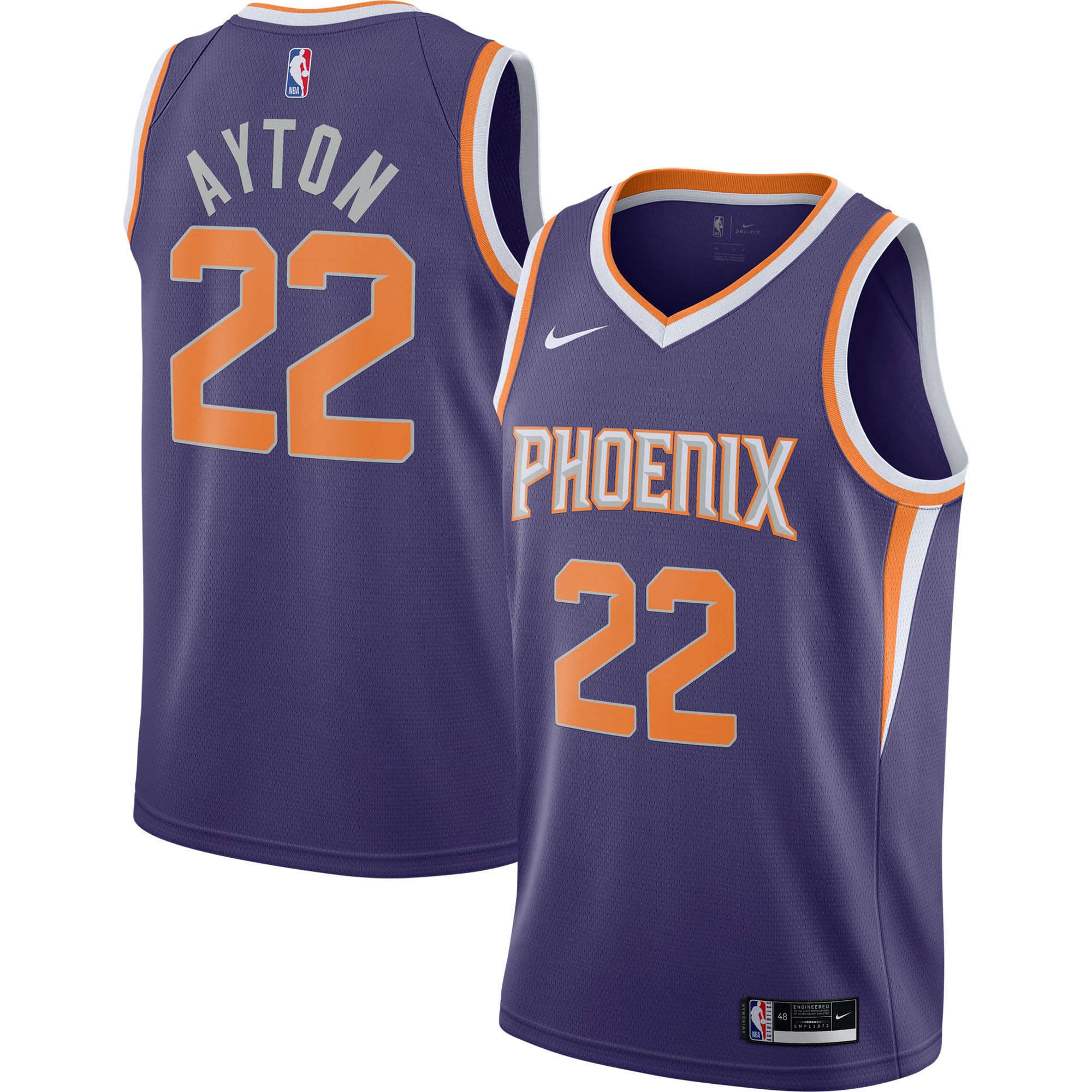 Deandre Ayton Phoenix Suns Nike 2020/21 Swingman Player Jersey - Icon Edition - Purple - vstockx