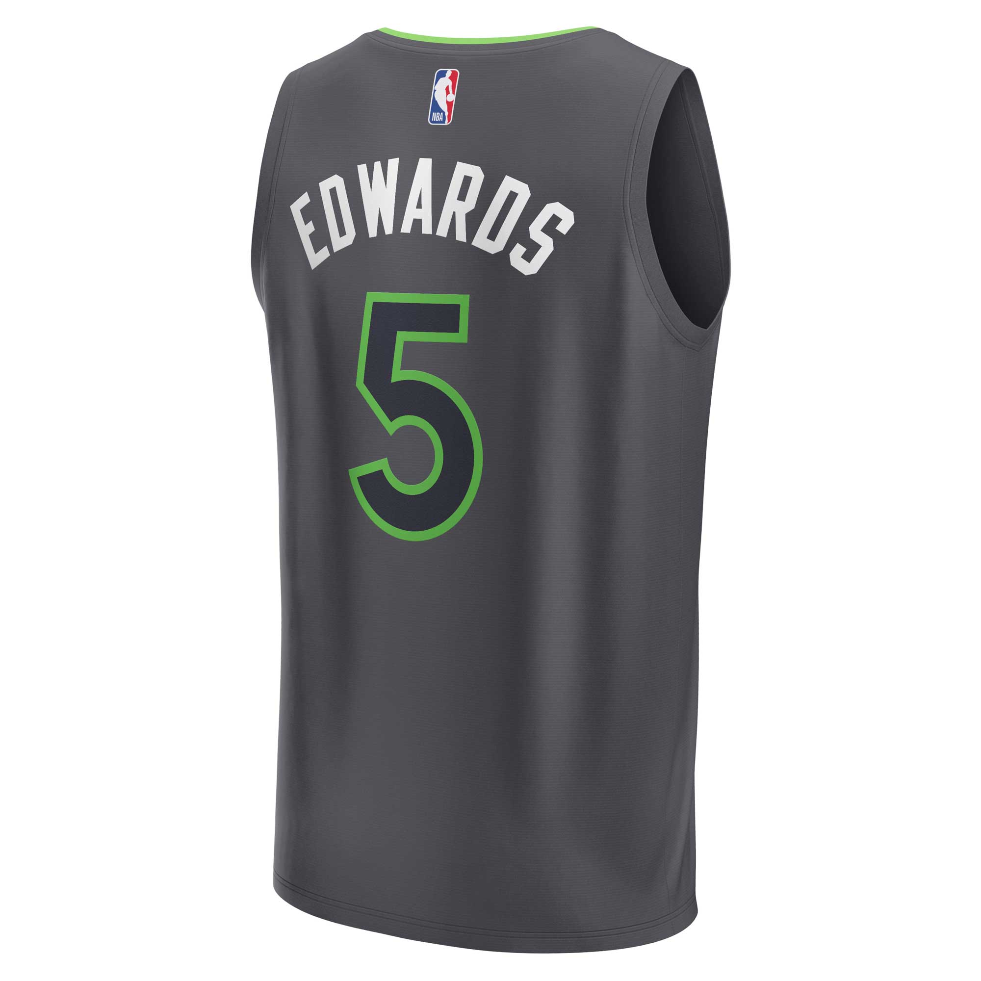 Anthony Edwards Minnesota Timberwolves Fanatics Branded Youth Fast Break Player Jersey - Statement Edition - Anthracite - vstockx