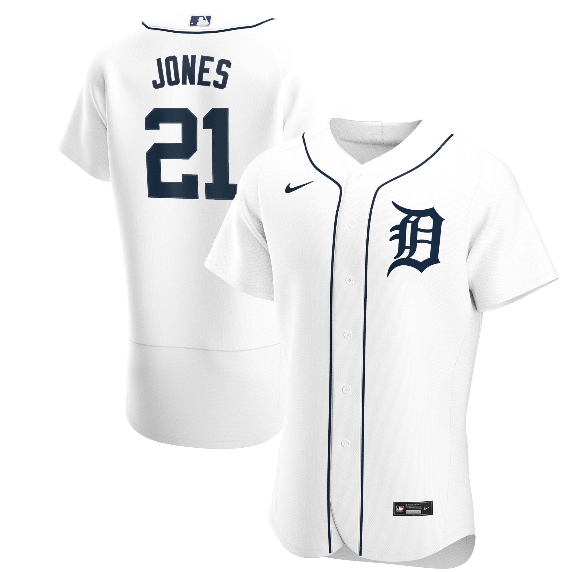 Men's Nike Jacoby Jones White Detroit Tigers Home Authentic Player Jersey - vstockx