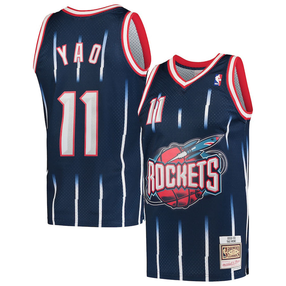 Youth Houston Rockets Yao Ming 2002-03 Hardwood Classics Jersey - Navy - vstockx