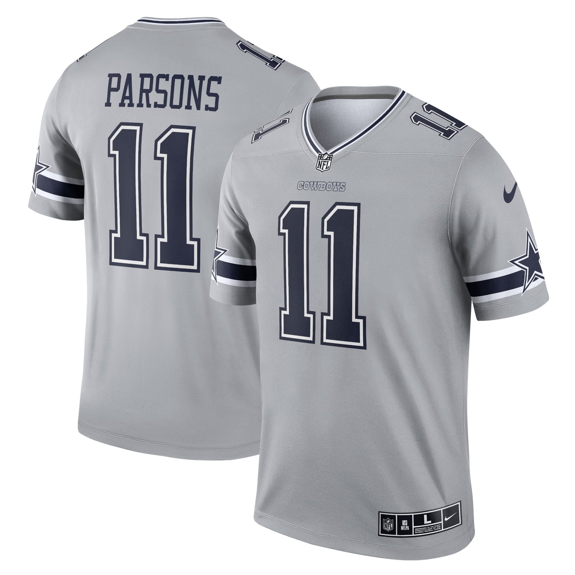 Men's Nike Micah Parsons Gray Dallas Cowboys Inverted Legend Player Jersey - vstockx