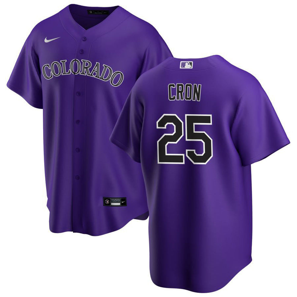 Youth Colorado Rockies CJ Cron Cool Base Replica Alternate Jersey - Purple - vstockx