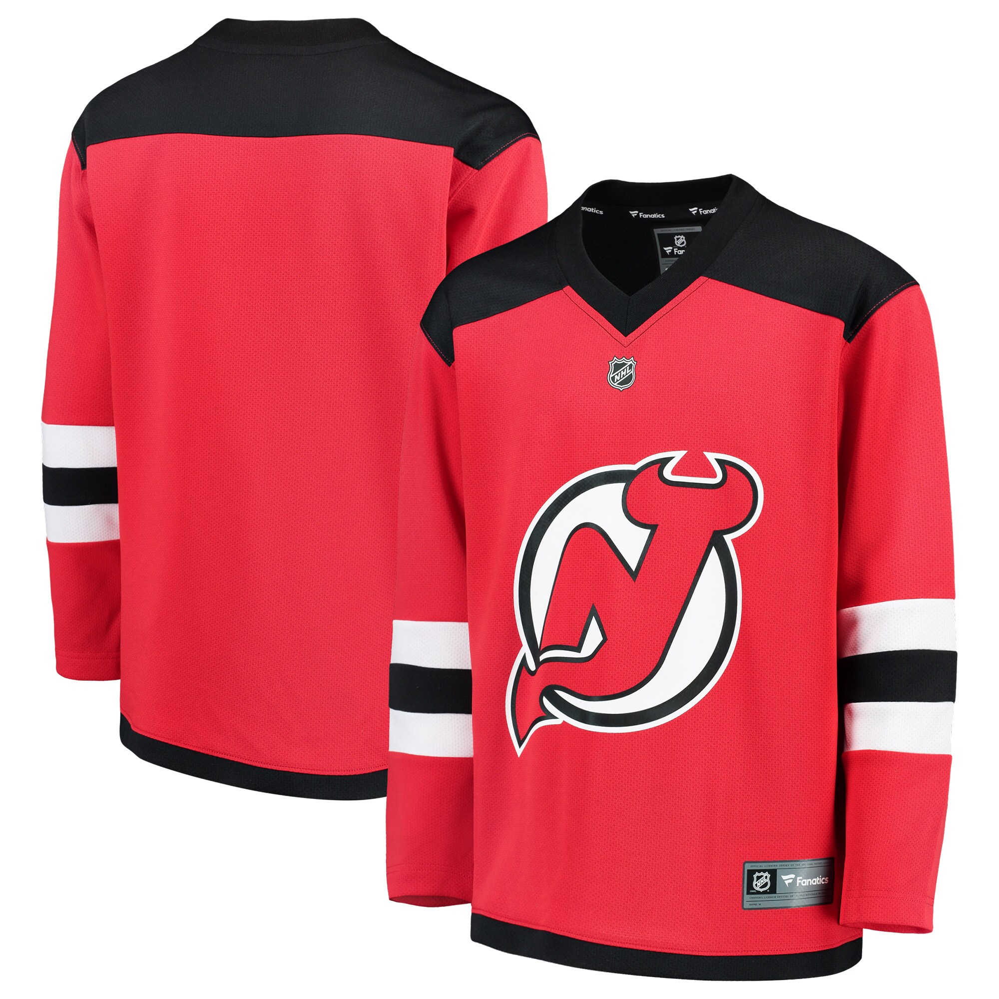New Jersey Devils Fanatics Branded Youth Home Replica Blank Jersey - Red - vstockx