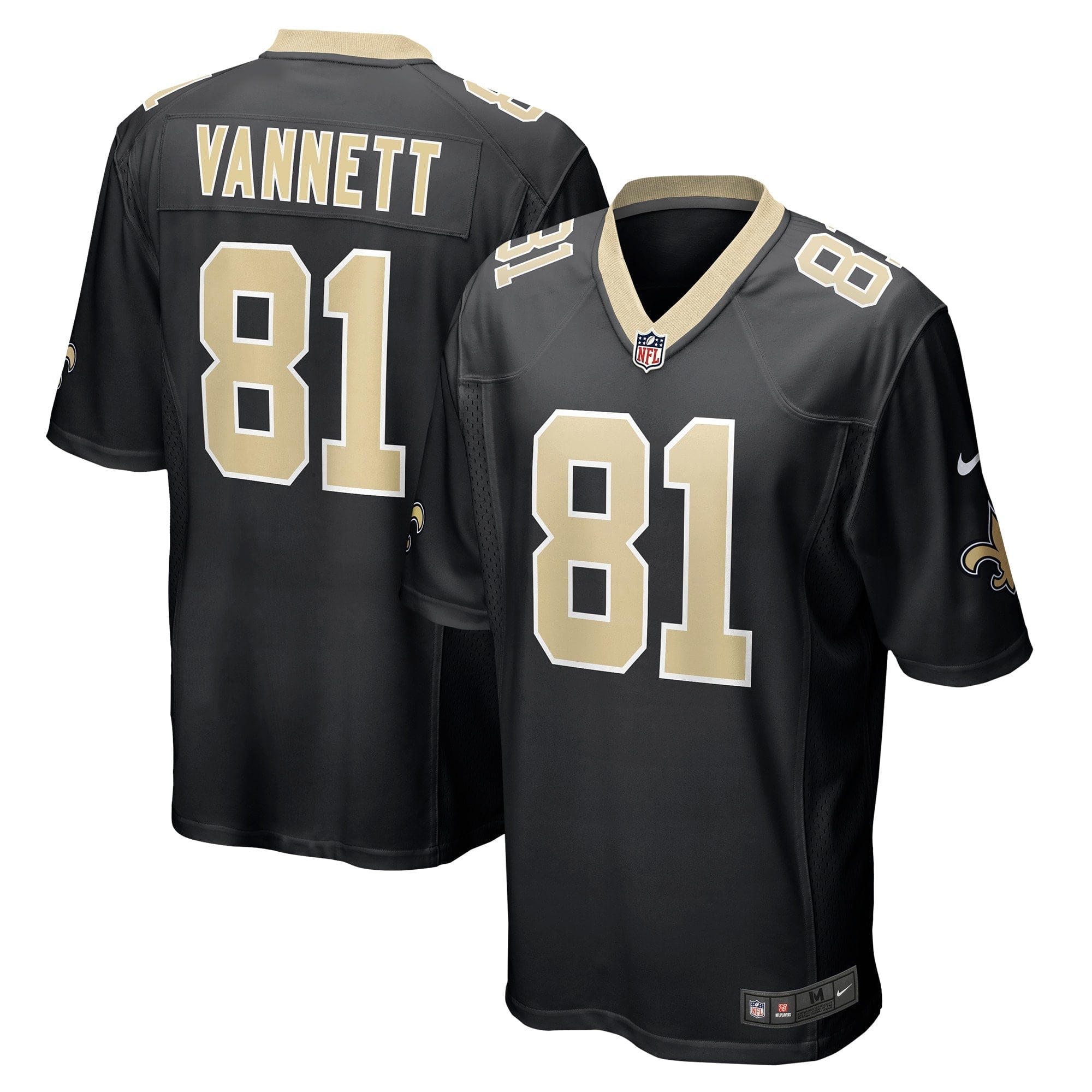 Men's Nike Nick Vannett Black New Orleans Saints Game Jersey - vstockx