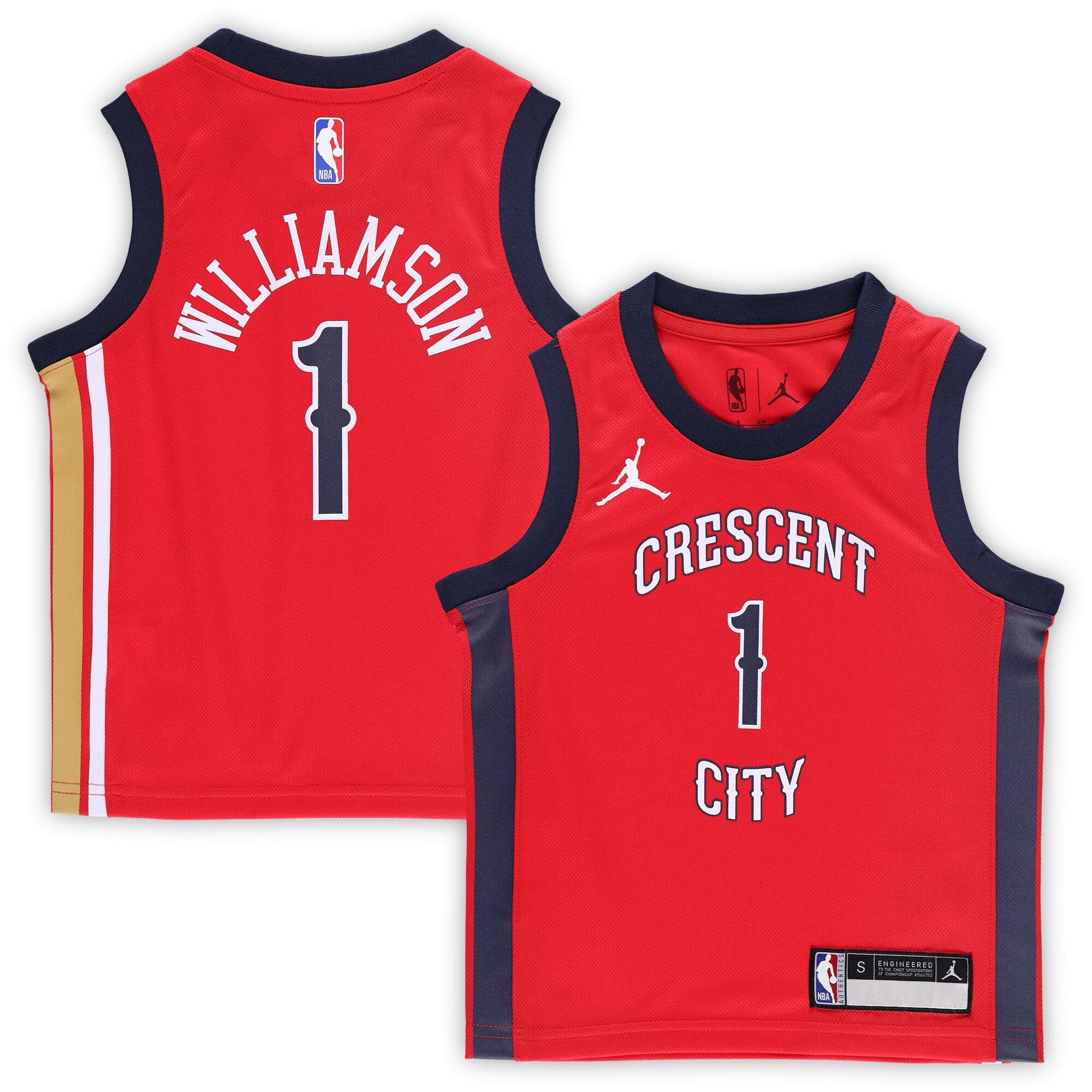 Zion Williamson New Orleans Pelicans Jordans Brand Preschool 2022/23 Replica Jersey - Statement Edition - Red - vstockx
