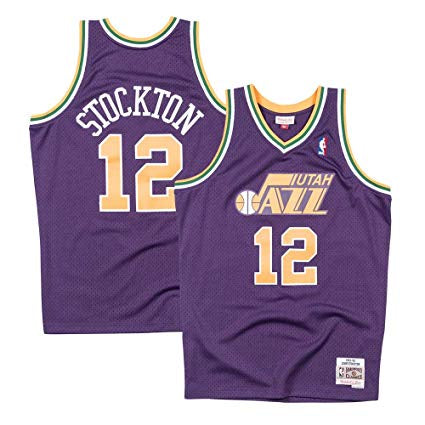 Men's Mitchell & Ness John Stockton Utah Jazz Purple 1991-92 Hardwood Classics Swingman Jersey - vstockx