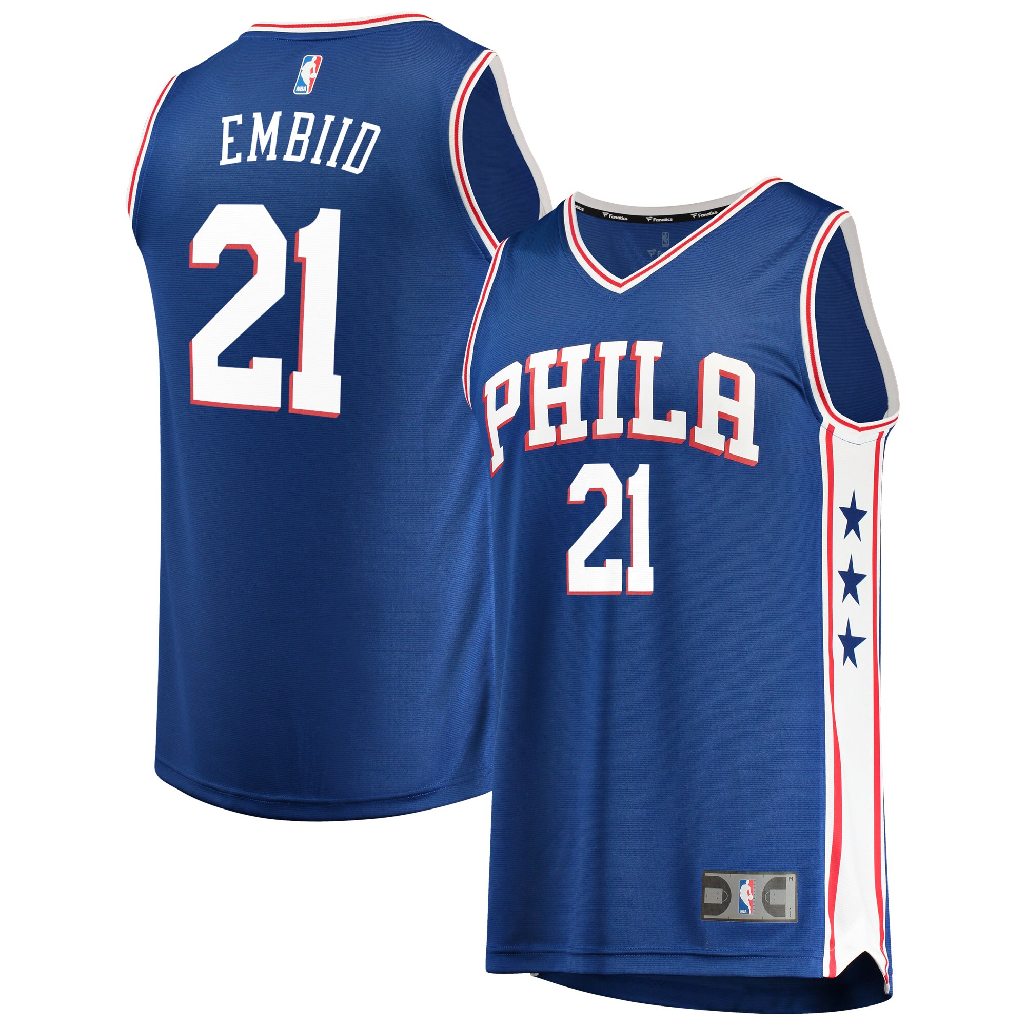 Joel Embiid Philadelphia 76ers Fanatics Branded Fast Break Replica Team Color Player Jersey Royal - Icon Edition - vstockx