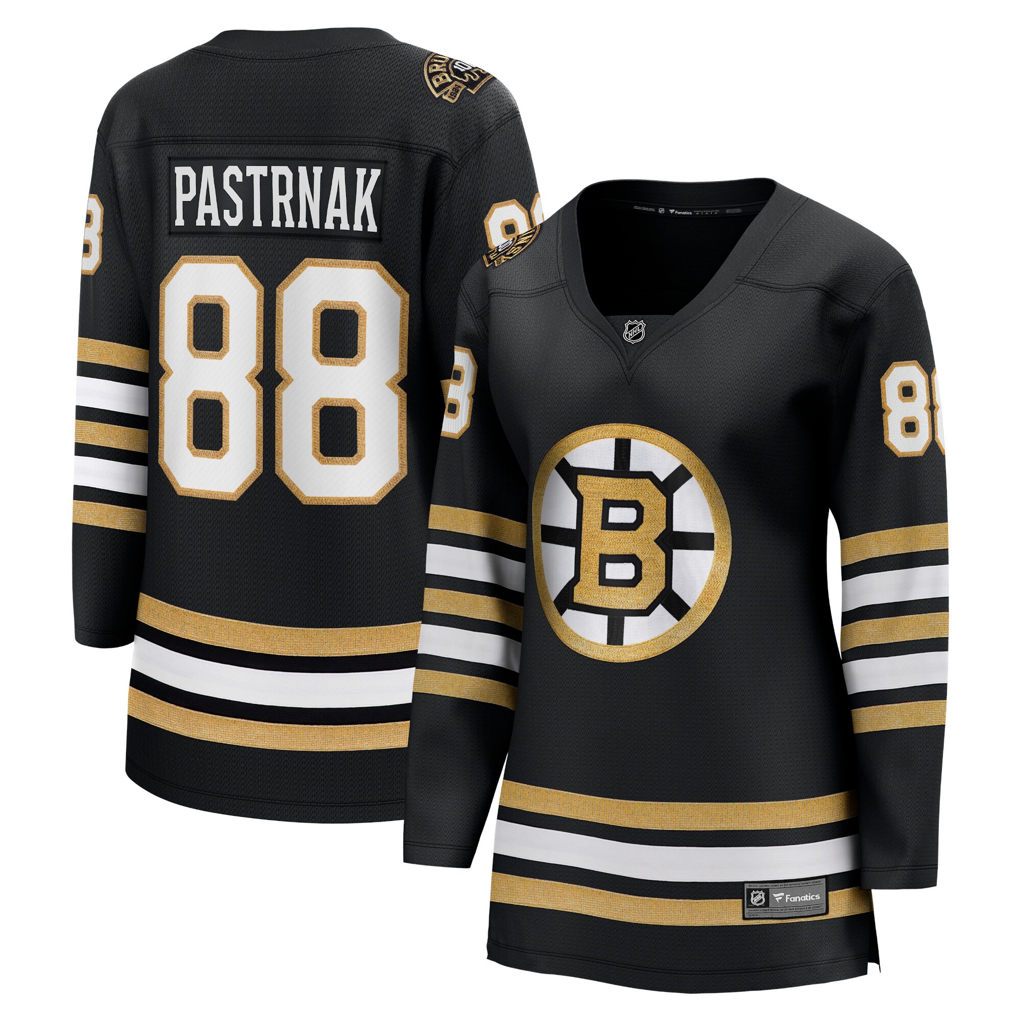 David Pastrnak Boston Bruins Fanatics Branded Women's 100th Anniversary Premier Breakaway Player Jersey - Black - vstockx