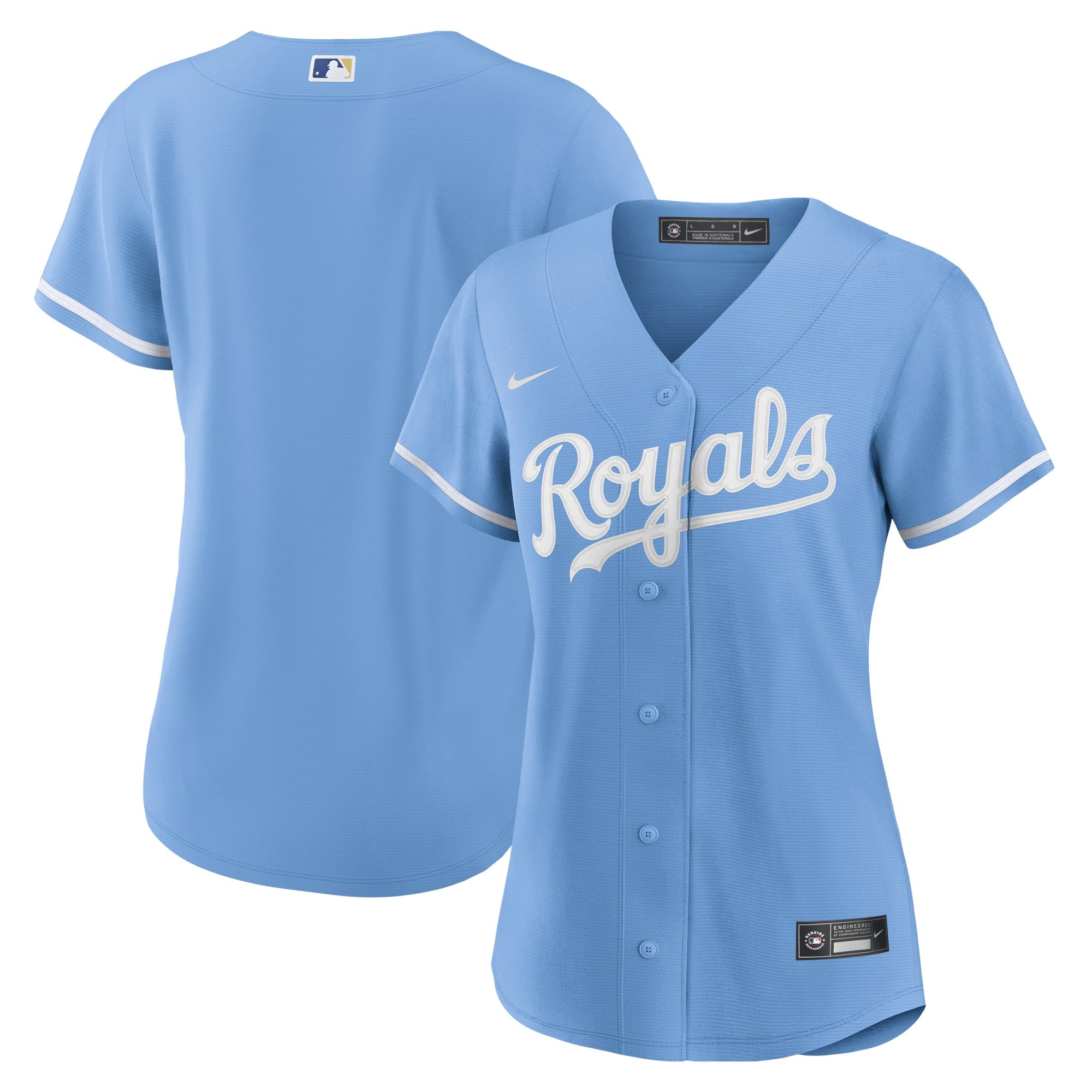 Women's Nike Light Blue Kansas City Royals Alternate Replica Team Logo Jersey - vstockx