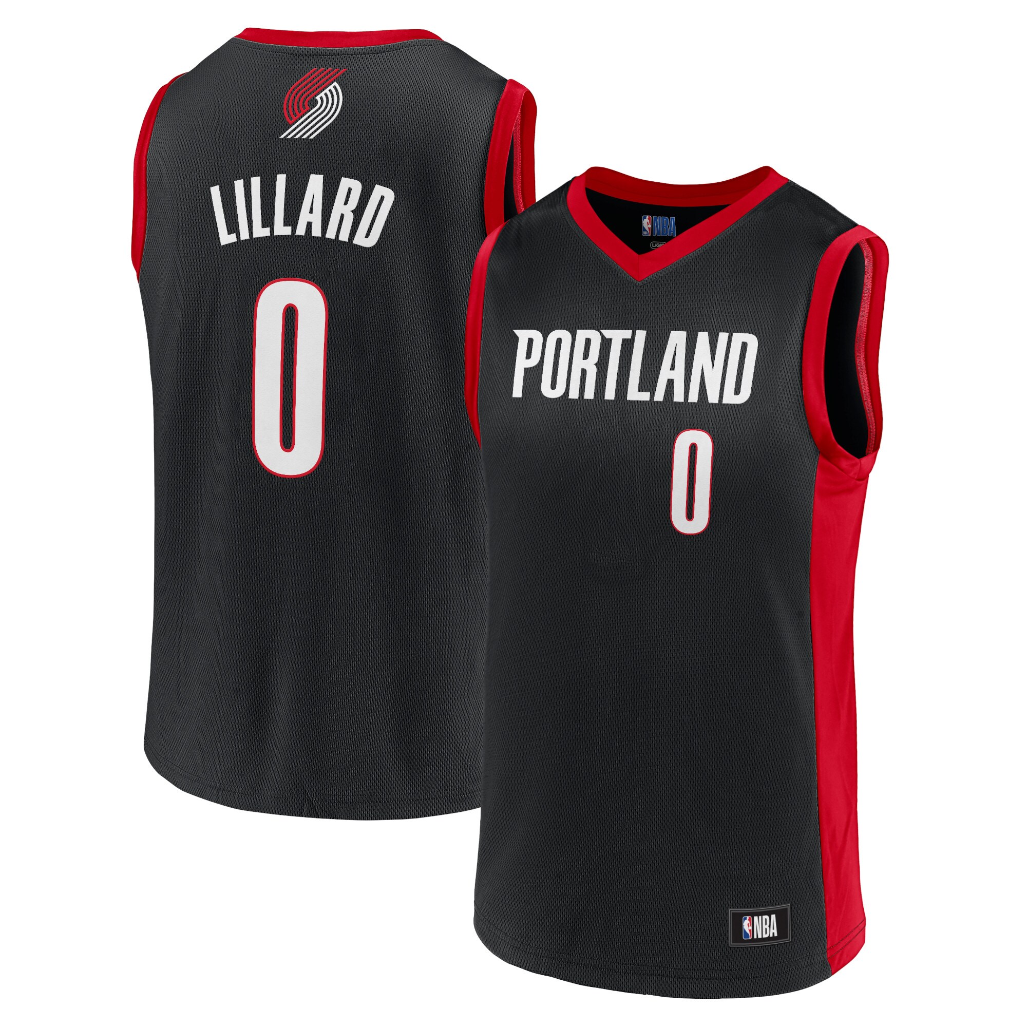 Men's Damian Lillard Black Portland Trail Blazers Player Jersey - vstockx