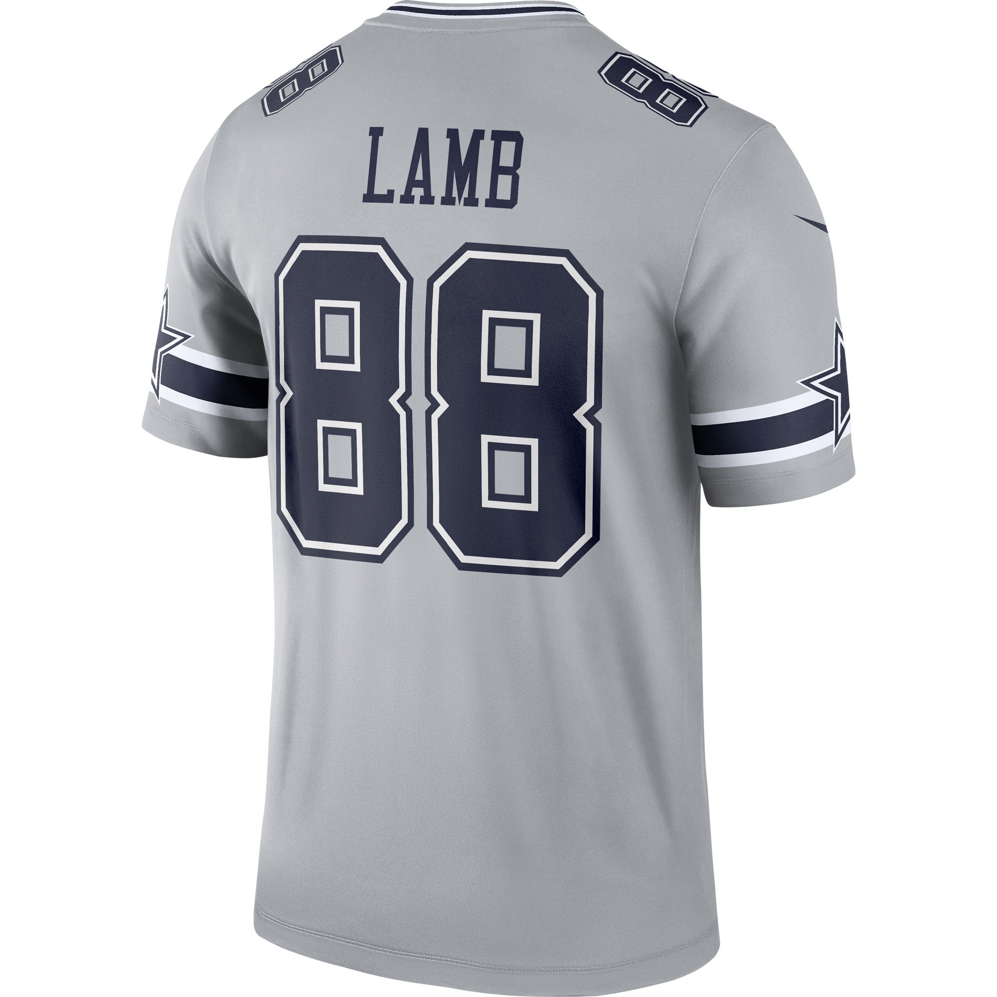 Men's Nike CeeDee Lamb Gray Dallas Cowboys Inverted Legend Jersey - vstockx