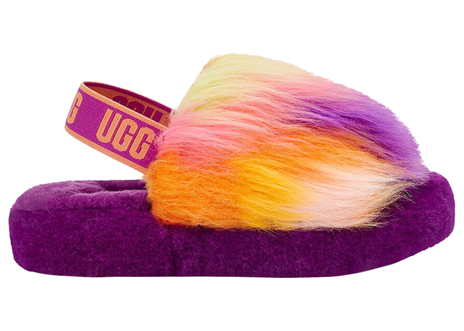 UGG Fluff Yeah Slide Tie Dye Berrylicious (Kids) - vstockx
