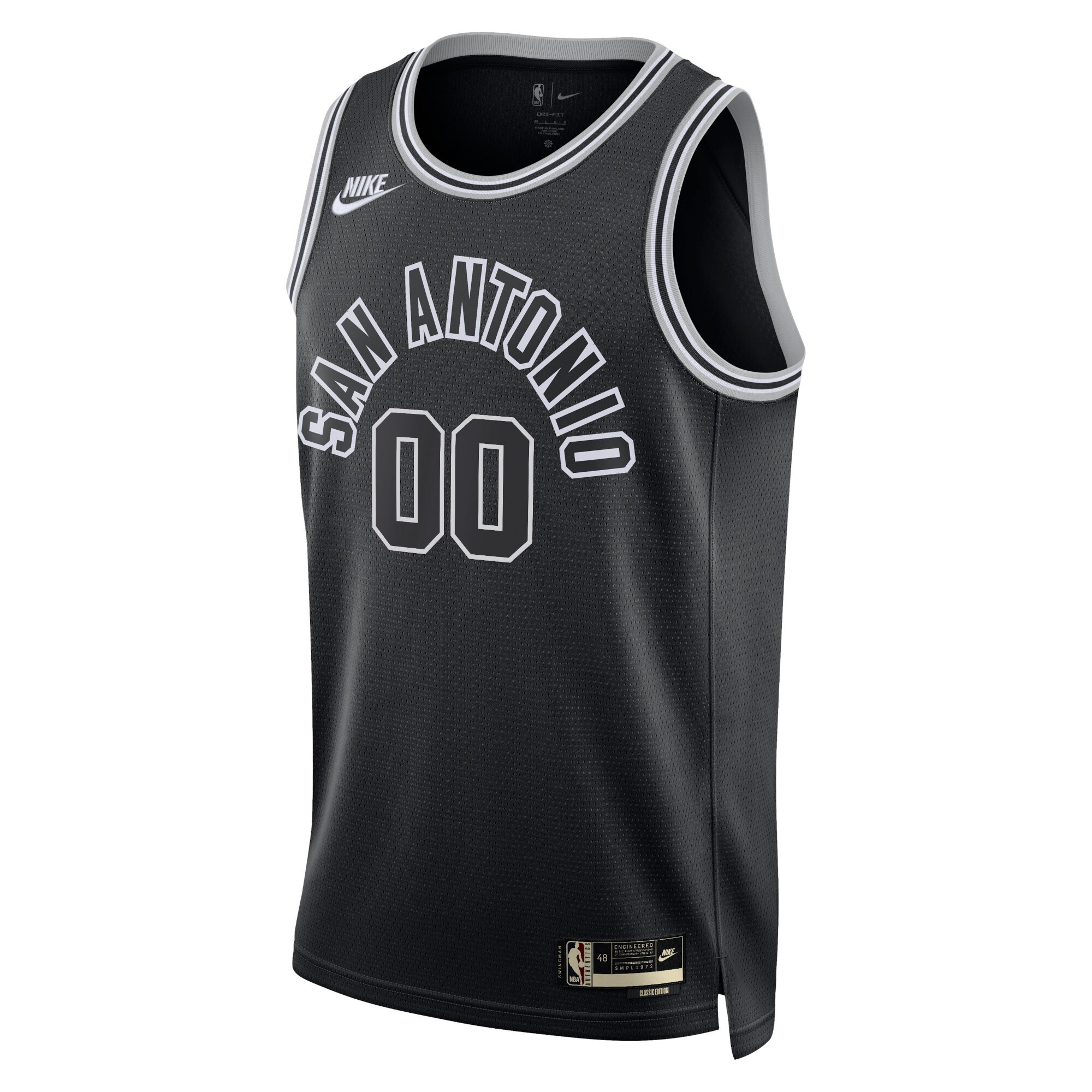 San Antonio Spurs Nike Unisex 2022/23 Custom Swingman Jersey - Classic Edition - Black - vstockx