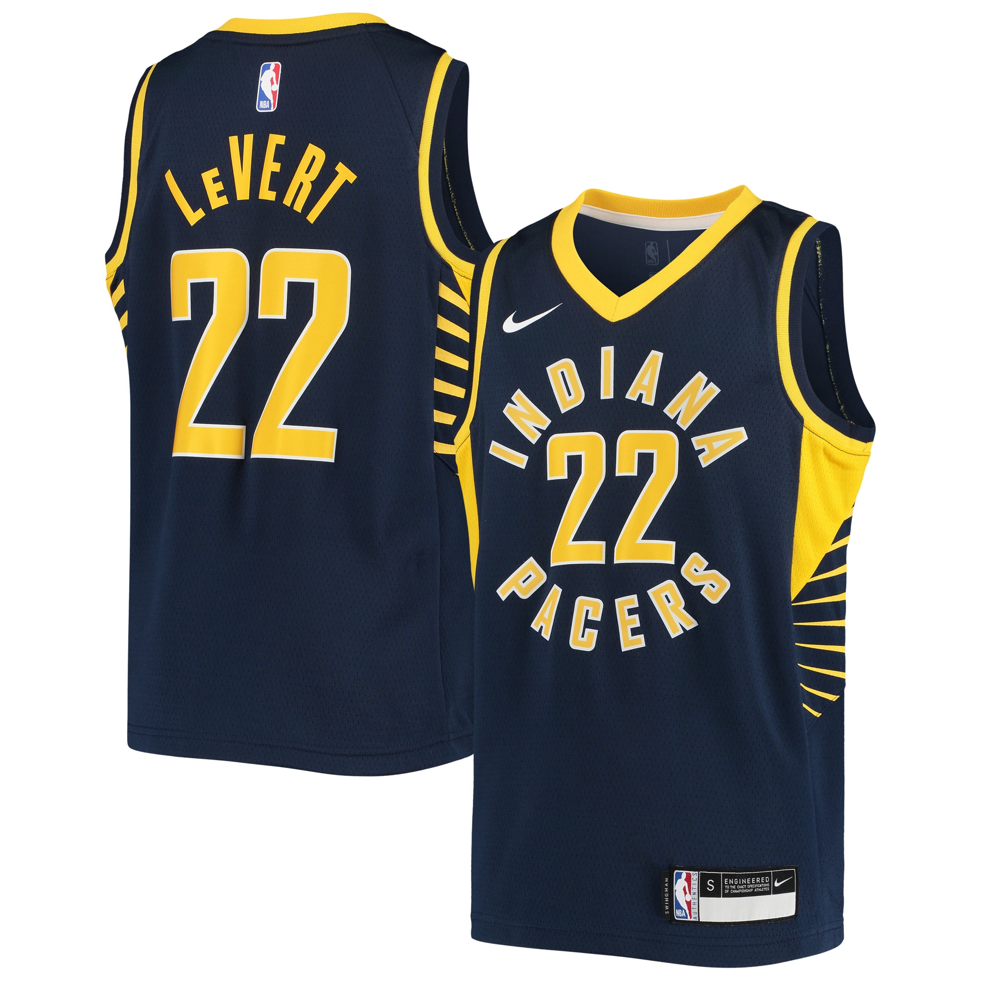 Caris LeVert Indiana Pacers Nike Youth 2020/21 Swingman Jersey - Navy - Icon Edition - vstockx