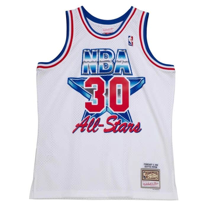 Men's Scottie Pippen Eastern Conference All-Star Chicago Bulls Mitchell & Ness Hardwood Classics White 1992 Swingman Jersey - vstockx