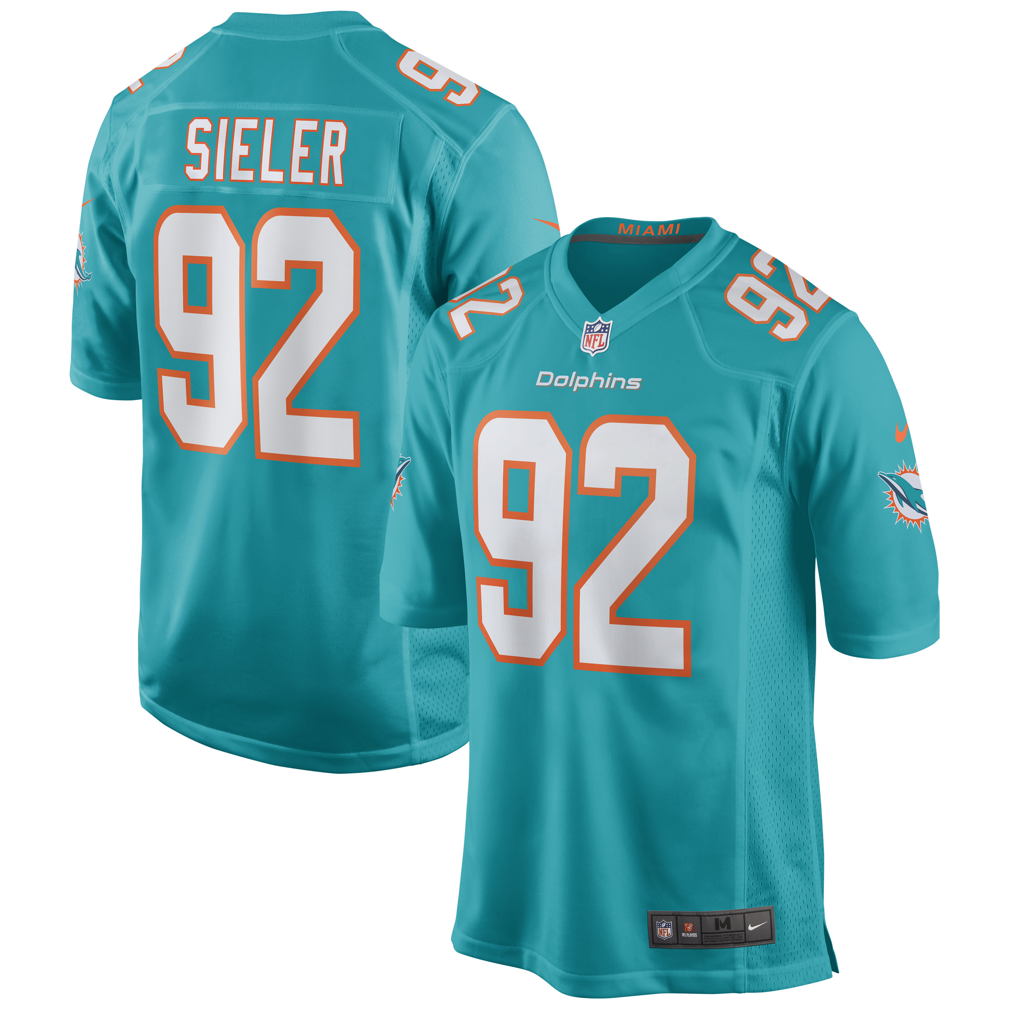 Zach Sieler Miami Dolphins Nike Game Jersey - Aqua - vstockx