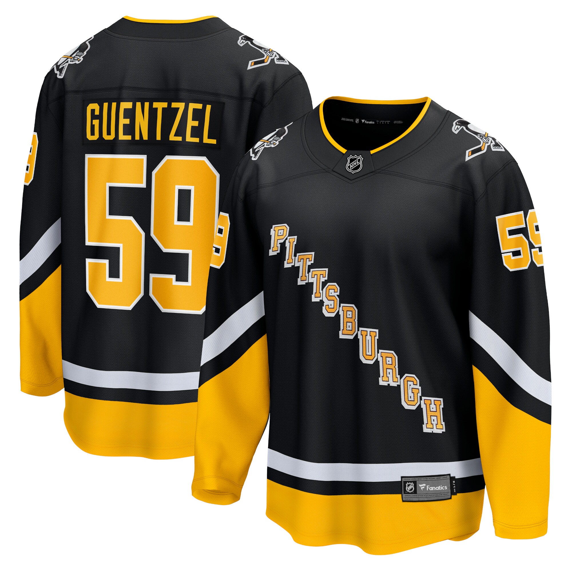 Jake Guentzel Pittsburgh Penguins Fanatics Branded 2021/22 Alternate Premier Breakaway Player Jersey - Black - vstockx