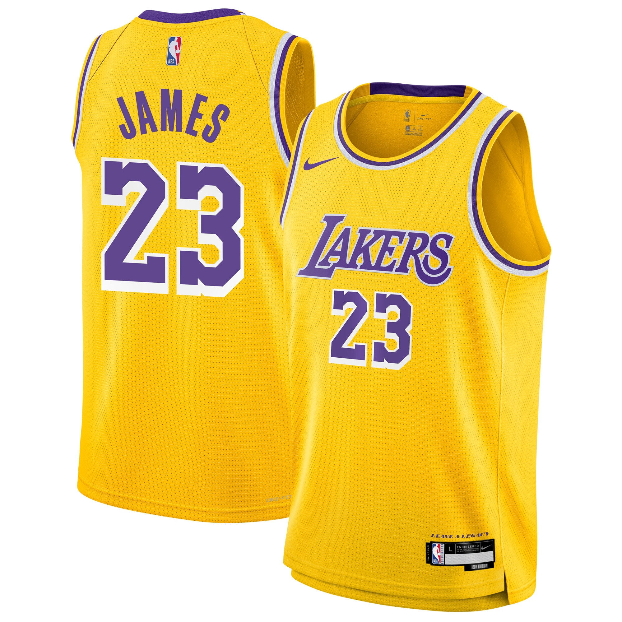 LeBron James Los Angeles Lakers Nike Youth Swingman Jersey - Icon Edition - Gold - vstockx