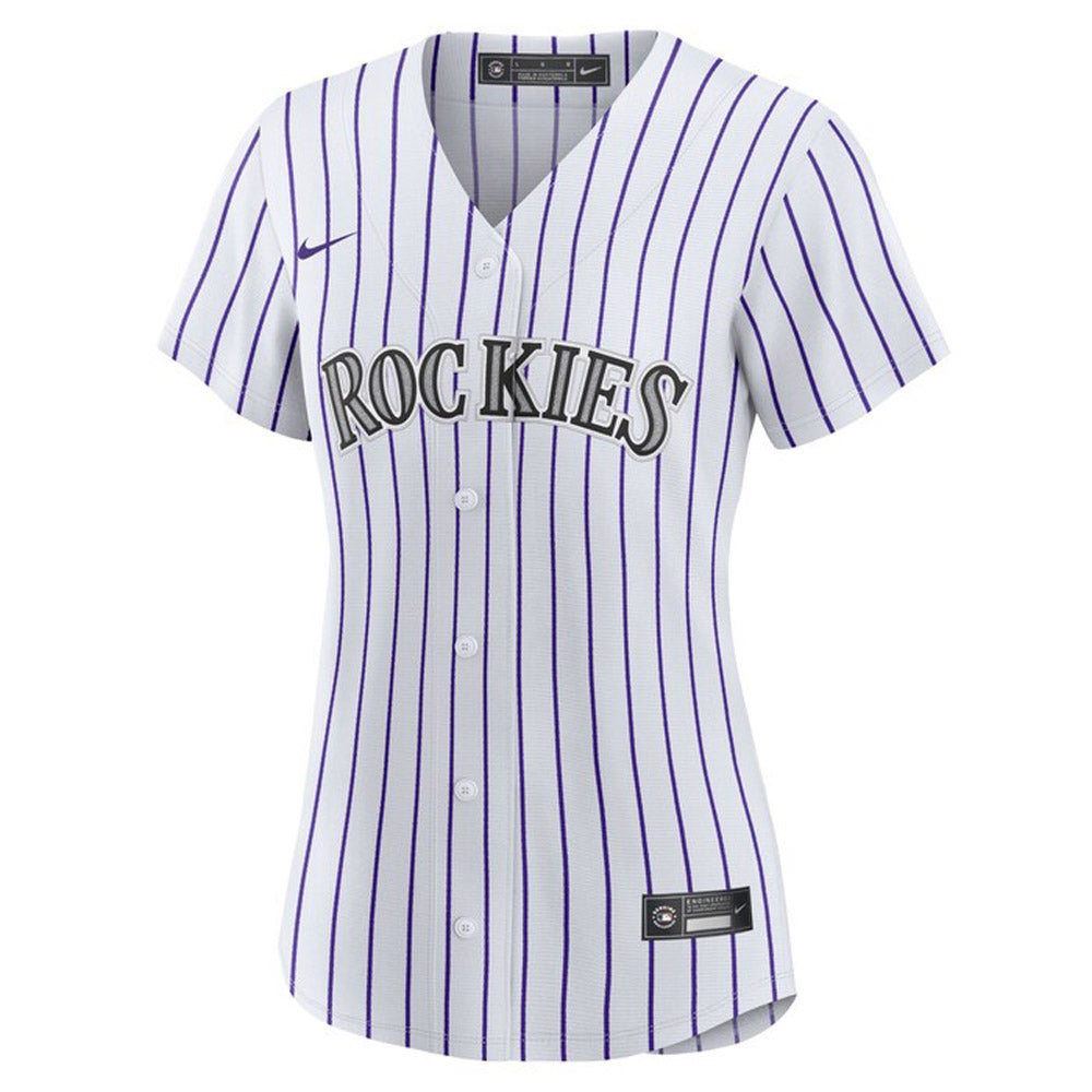 Women's Colorado Rockies Charlie Blackmon Cool Base Replica Home Jersey - White - vstockx