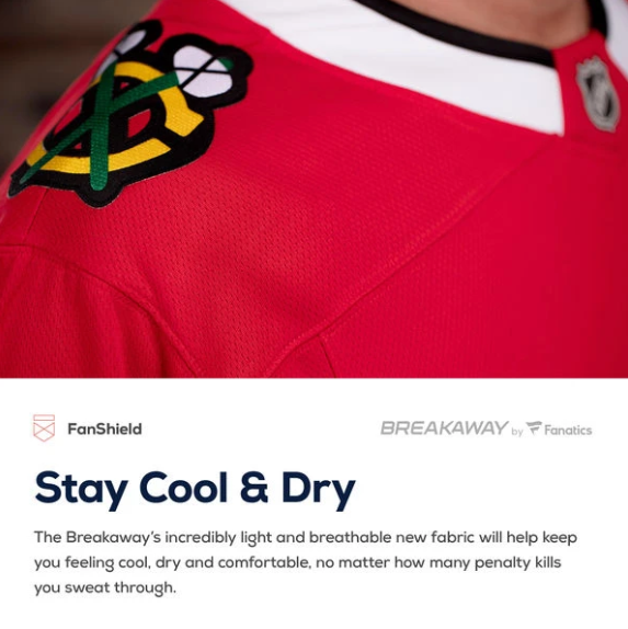 Men's Chicago Blackhawks Fanatics Red Blank Breakaway Home Jersey - vstockx