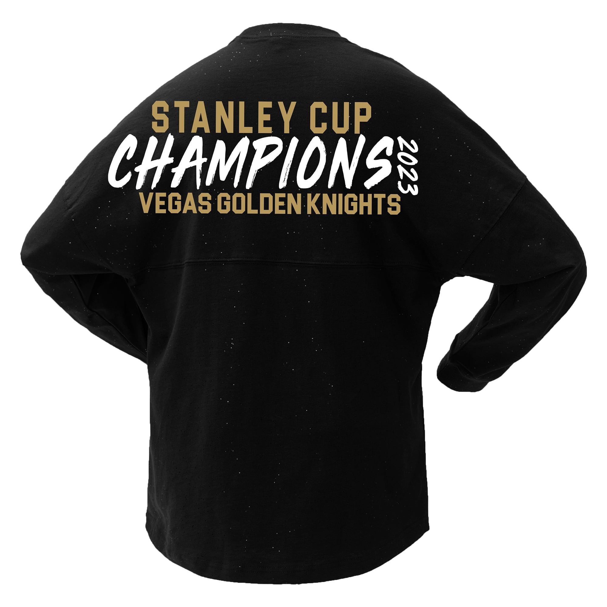 Women's Fanatics Branded Black Vegas Golden Knights 2023 Stanley Cup Champions Sparkle Spirit Jersey Long Sleeve - vstockx