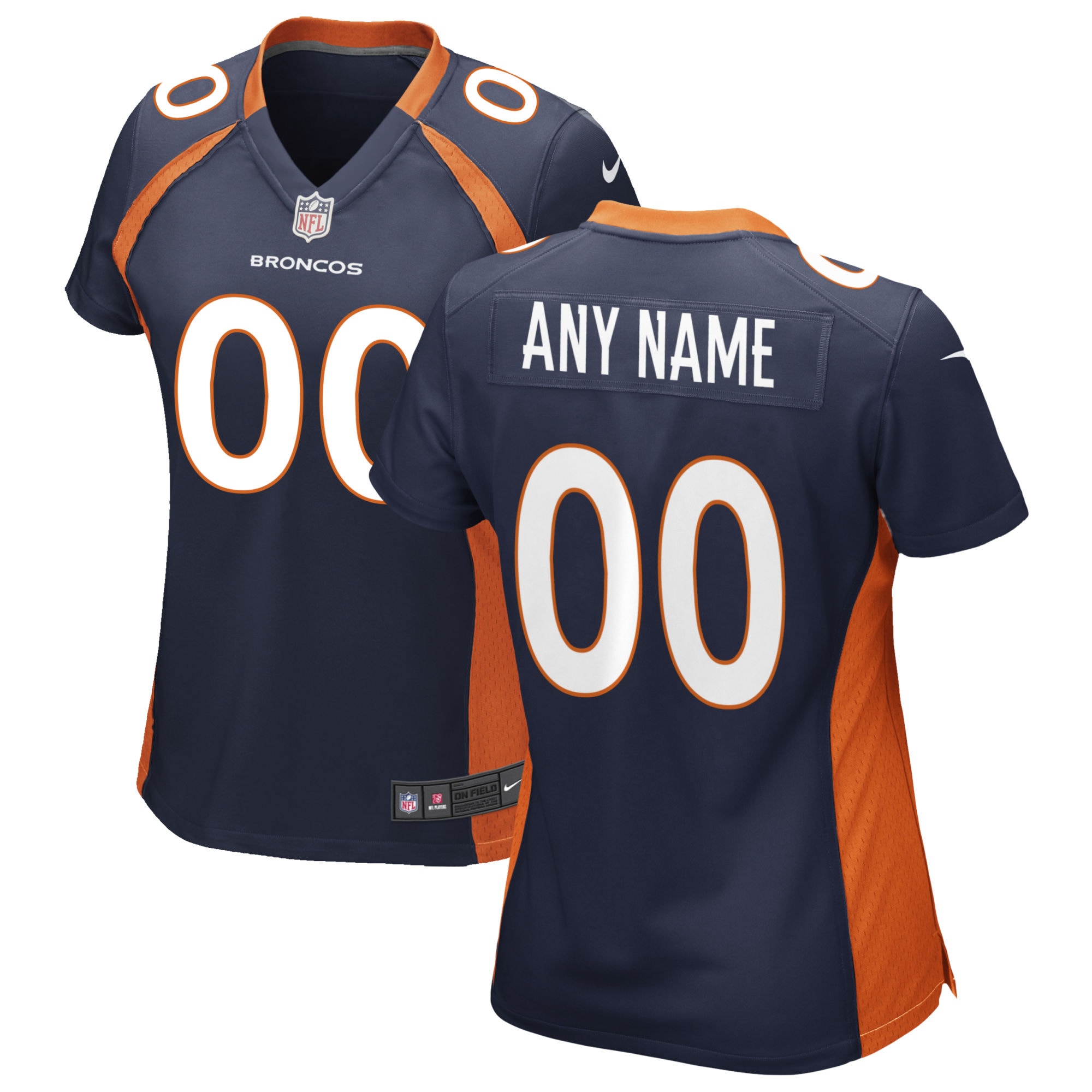 Denver Broncos Nike Women's Alternate Custom Game Jersey - Navy - vstockx