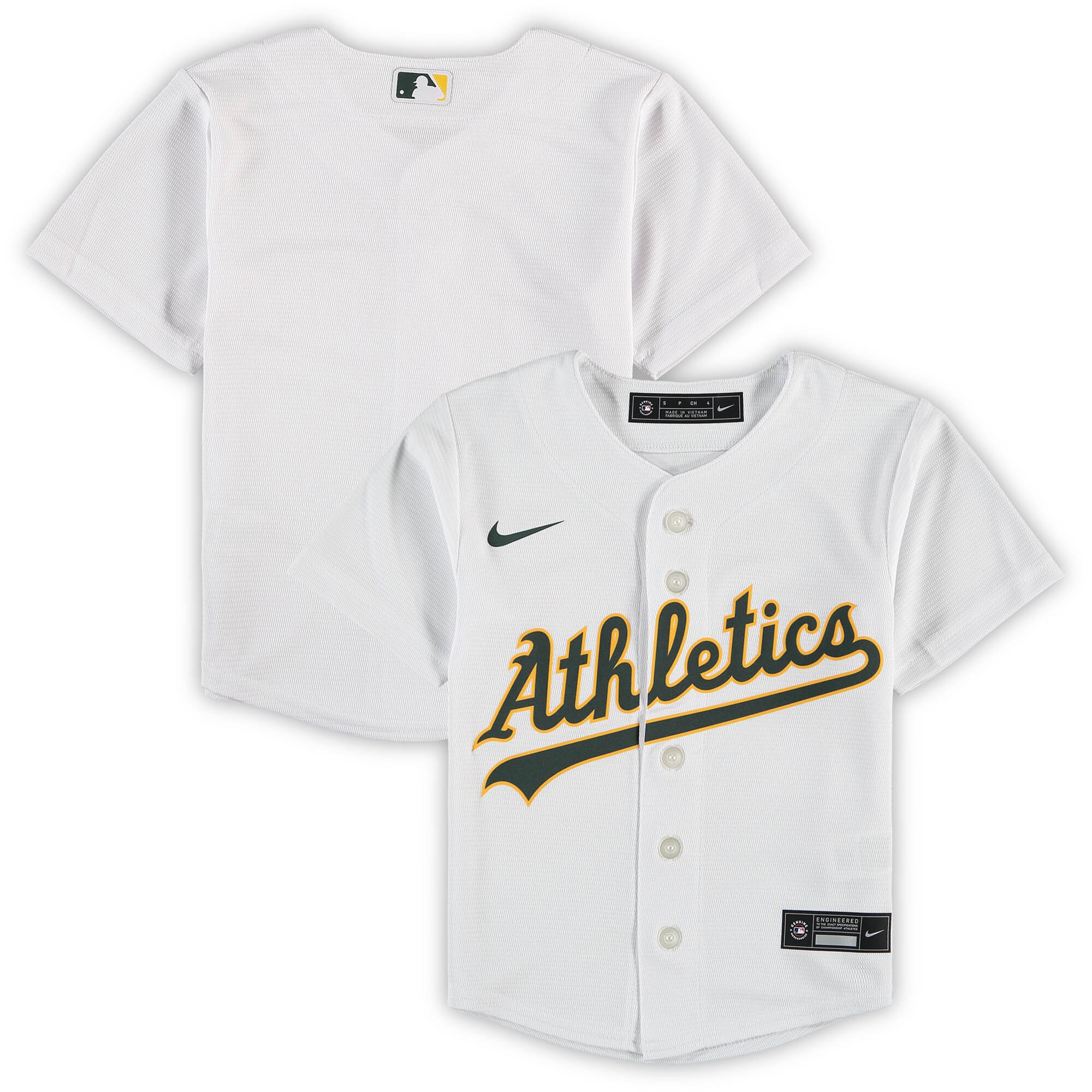 Oakland Athletics Nike Preschool Home Replica Team Jersey - White - vstockx