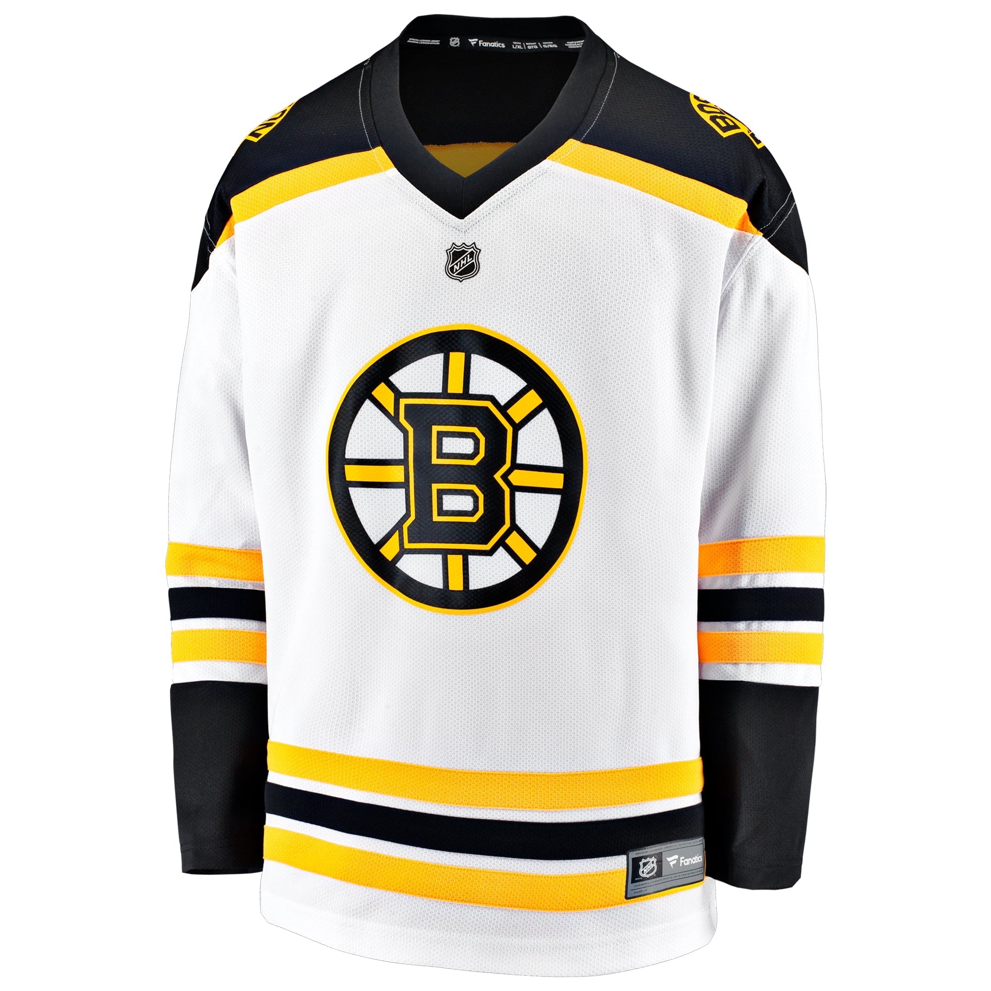 Youth Fanatics Branded White Boston Bruins Breakaway Replica Away Jersey - vstockx