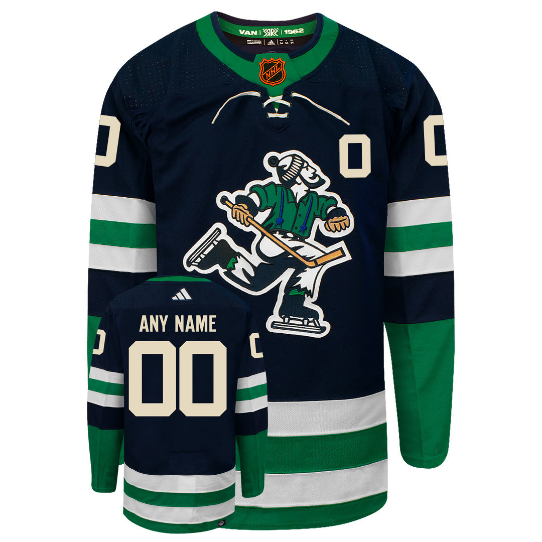 Customizable Vancouver Canucks Adidas 2022 Primegreen Reverse Retro Authentic NHL Hockey Jersey - vstockx