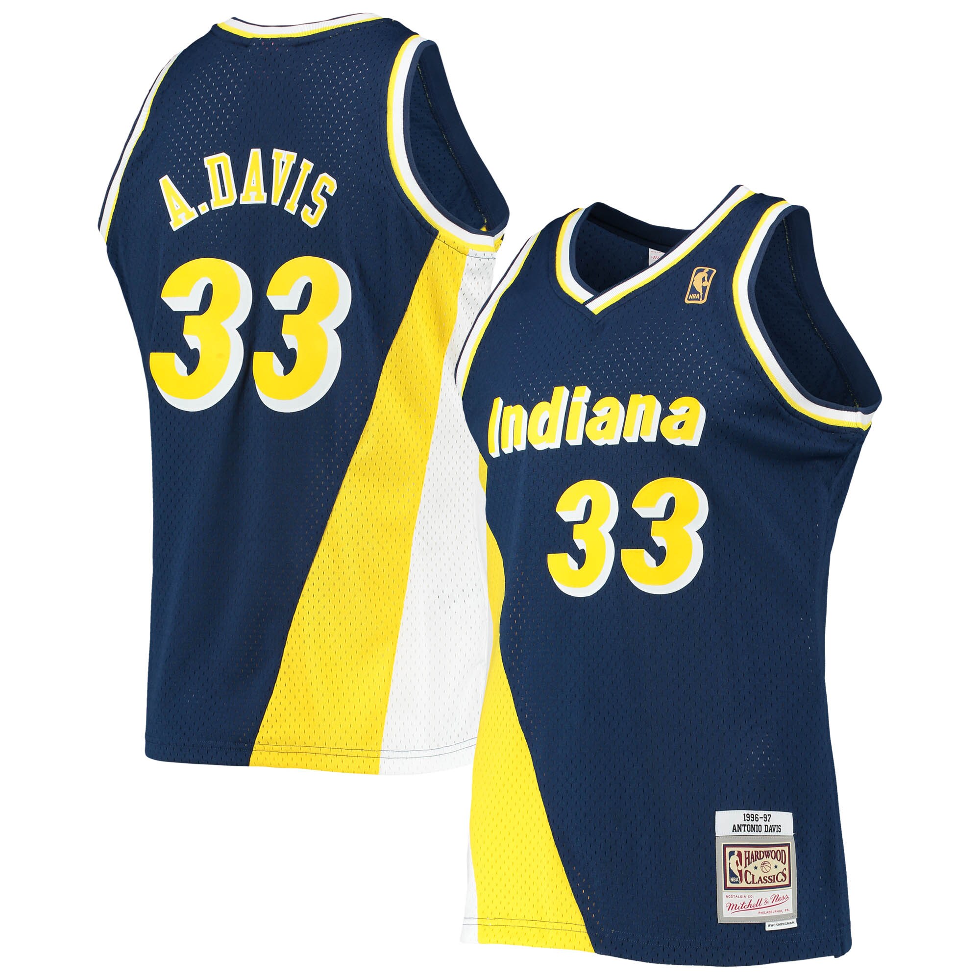 Antonio Davis Indiana Pacers Mitchell & Ness Hardwood Classics Swingman Jersey - Navy - vstockx
