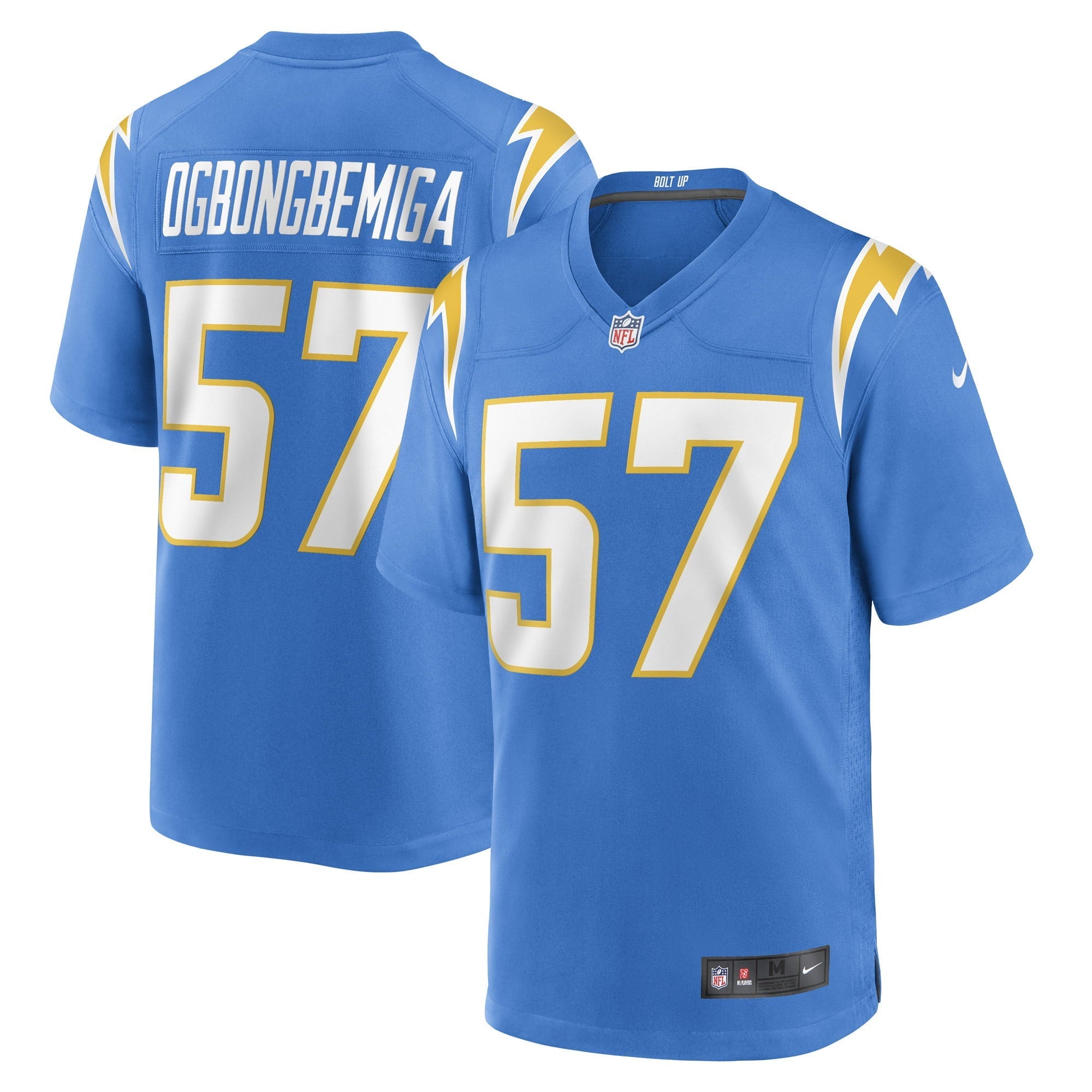 Men's Nike Amen Ogbongbemiga Powder Blue Los Angeles Chargers Game Player Jersey - vstockx