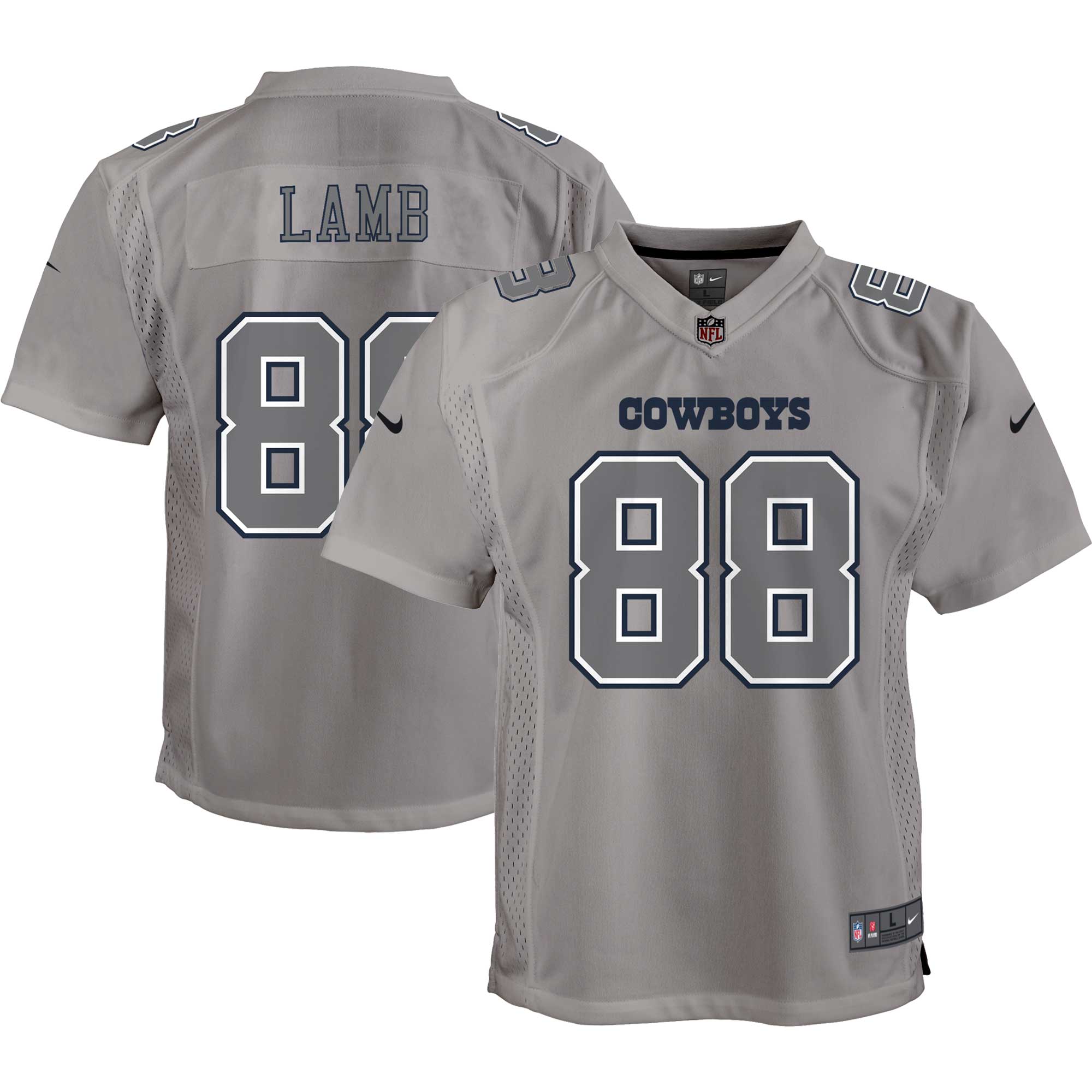 CeeDee Lamb Dallas Cowboys Nike Youth Atmosphere Game Jersey - Gray - vstockx