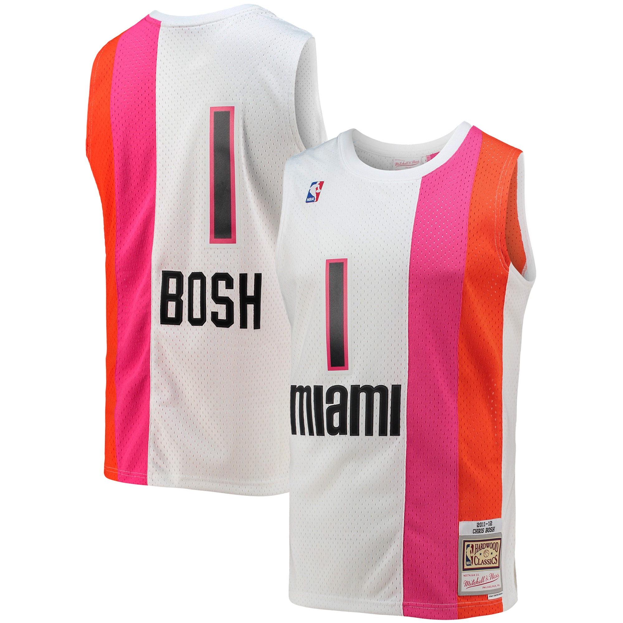 Chris Bosh Miami Heat Mitchell & Ness 2001/02 Hardwood Classics Swingman Jersey - White - vstockx