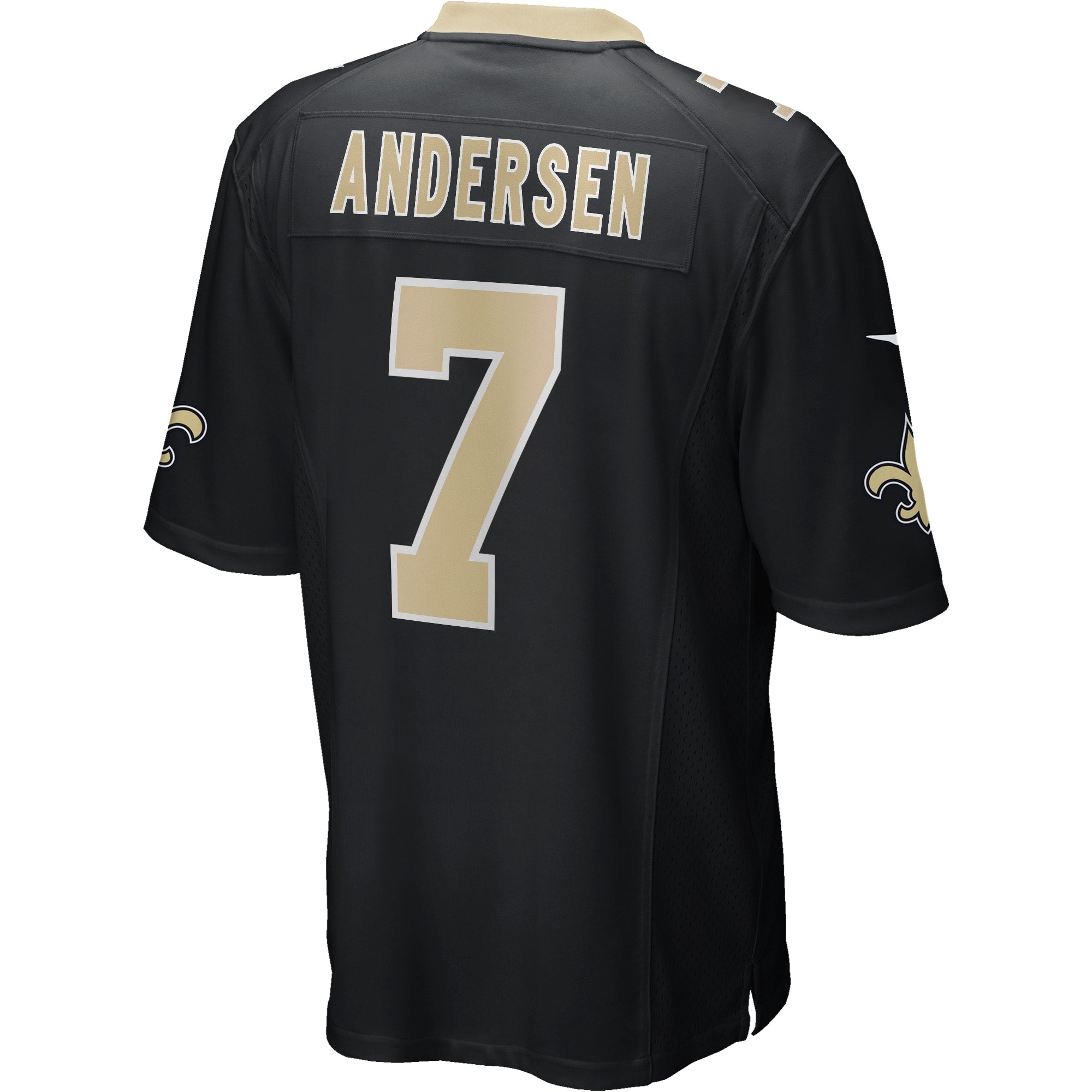 Men's Nike Morten Andersen Black New Orleans Saints Game Retired Player Jersey - vstockx