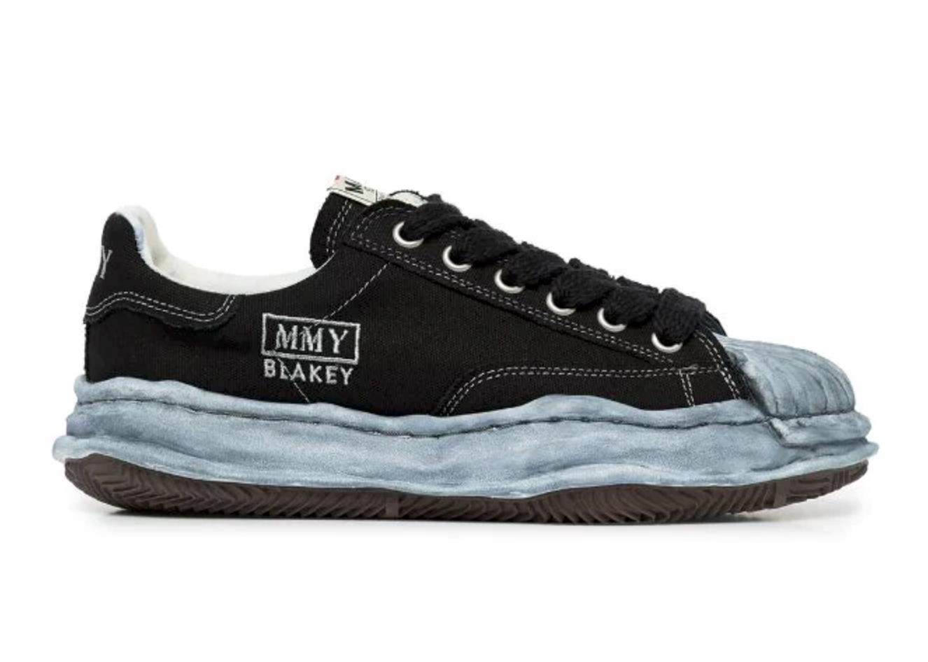 Maison Mihara Yasuhiro Blakey OG Sole Canvas Low Over Dye Black - vstockx