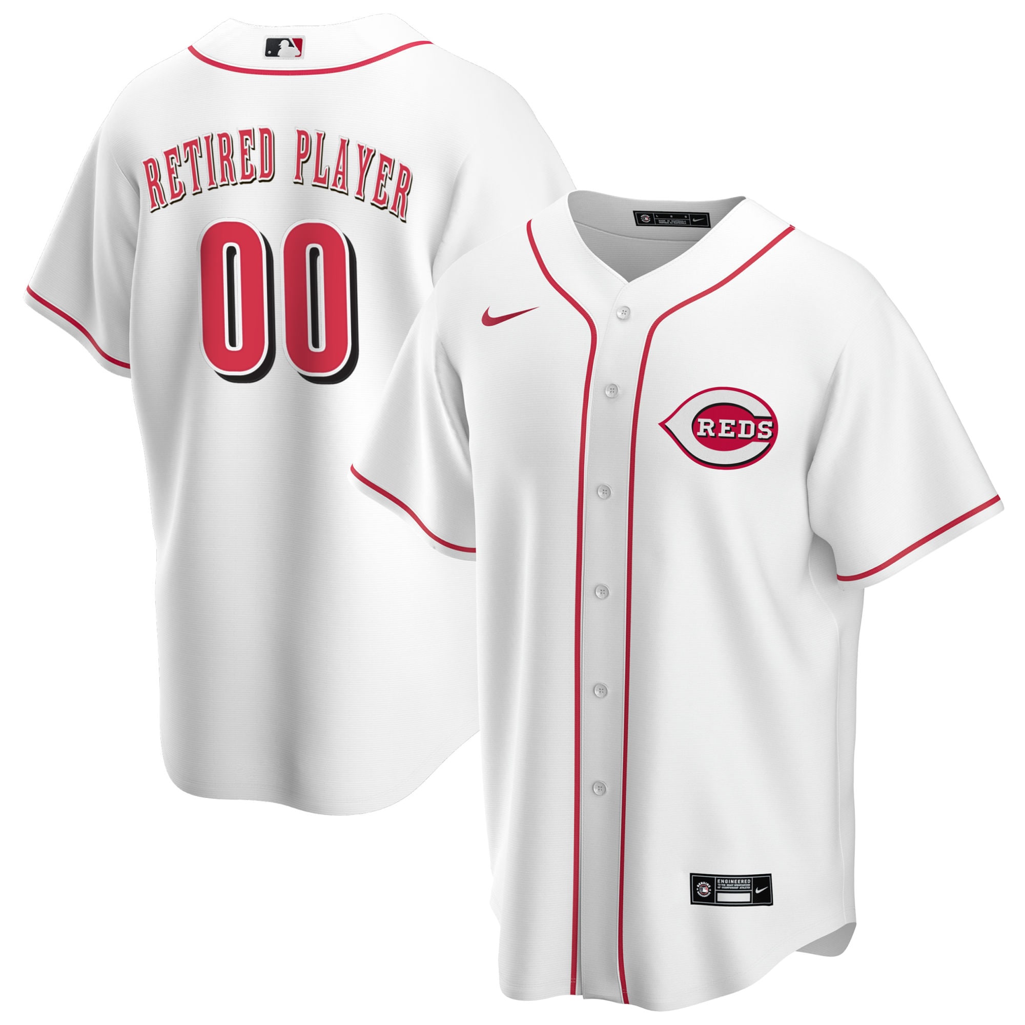 Cincinnati Reds Nike Home Pick-A-Player Retired Roster Replica Jersey - White - vstockx
