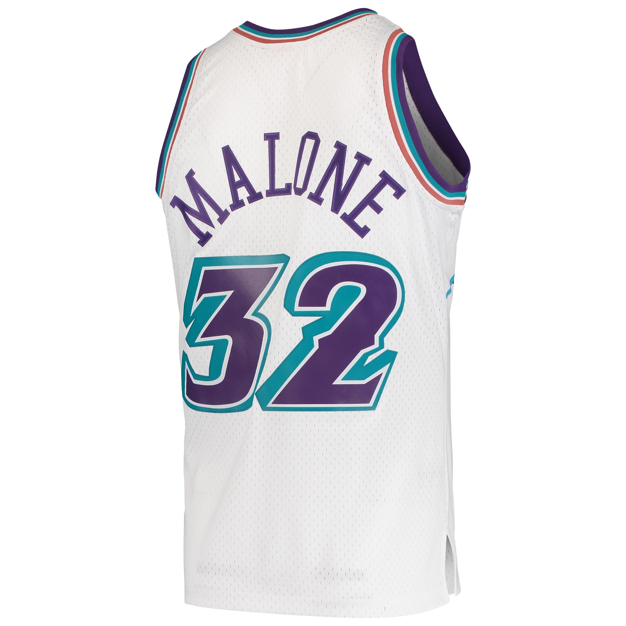 Karl Malone Utah Jazz Mitchell & Ness Hardwood Classics Swingman Jersey - White - vstockx