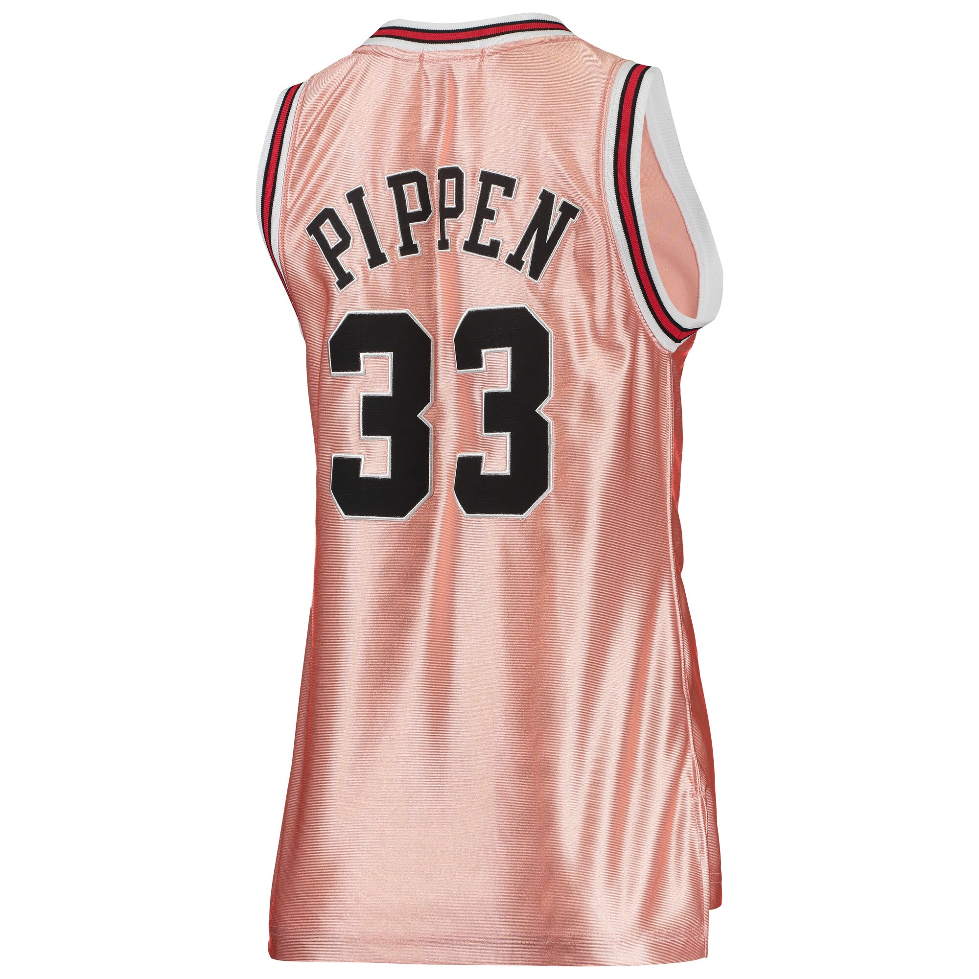 Scottie Pippen Chicago Bulls Mitchell & Ness Women's 75th Anniversary Rose Gold 1997 Swingman Jersey - Pink - vstockx