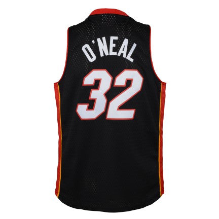 Youth Miami Heat Shaquille O'neal Mitchell & Ness Black Hardwood Classics Jersey - vstockx