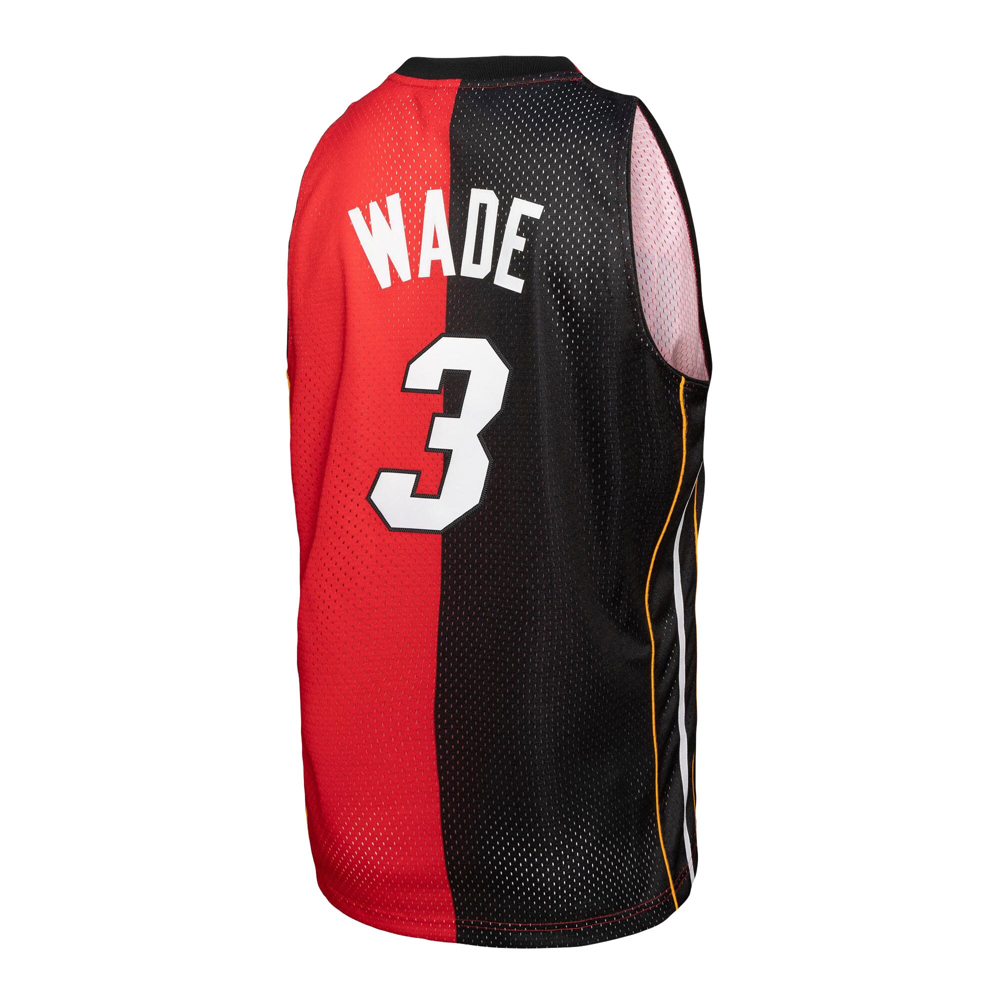 Dwyane Wade Miami Heat Mitchell & Ness Big & Tall Hardwood Classics 2005/06 Split Swingman Jersey - Black/Red - vstockx