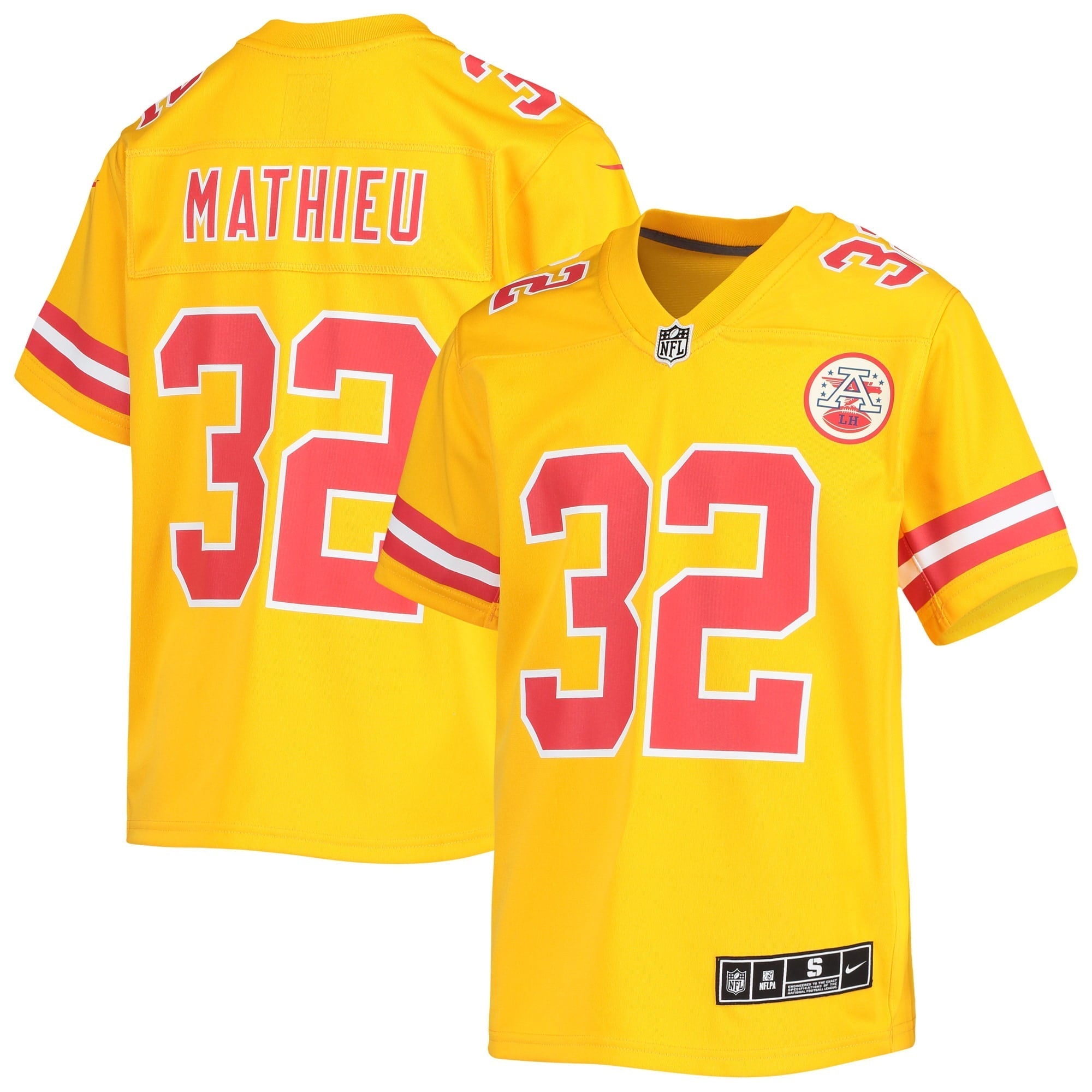 Youth Nike Tyrann Mathieu Gold Kansas City Chiefs Inverted Team Game Jersey - vstockx