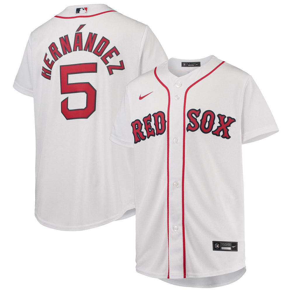 Youth Boston Red Sox Enrique Hernandez Home Player Jersey - White - vstockx