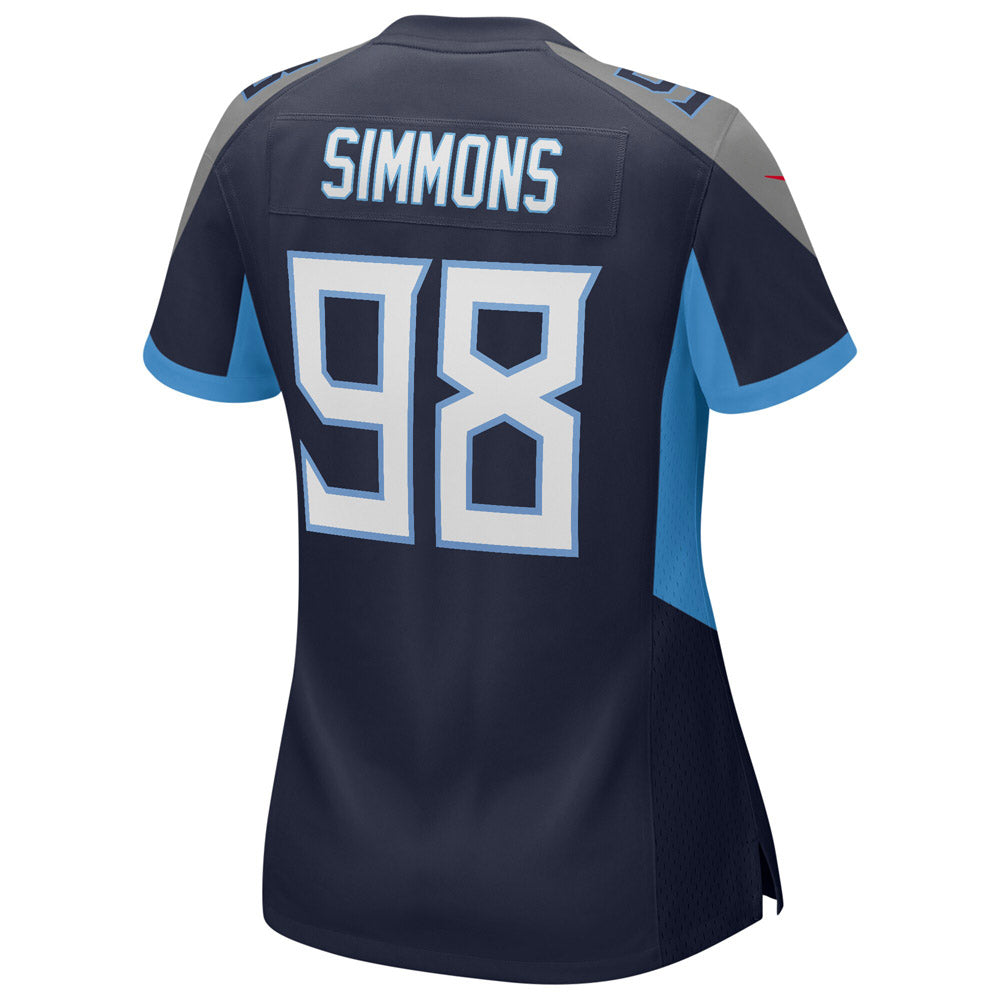 Women's Jeffery Simmons Tennessee Titans Game Jersey Navy - vstockx