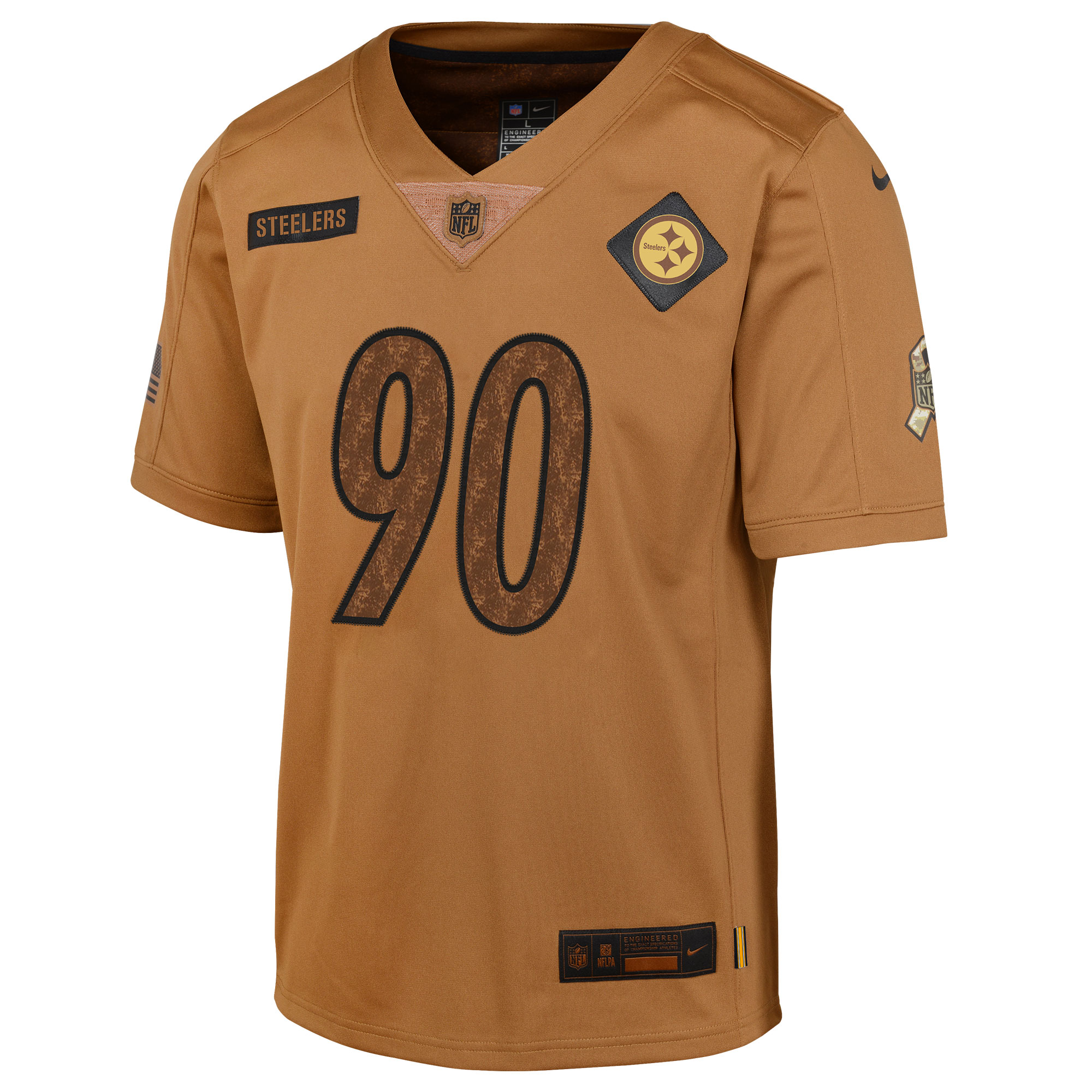 T.J. Watt Pittsburgh Steelers Nike Youth 2023 Salute To Service Limited Jersey - Brown - vstockx
