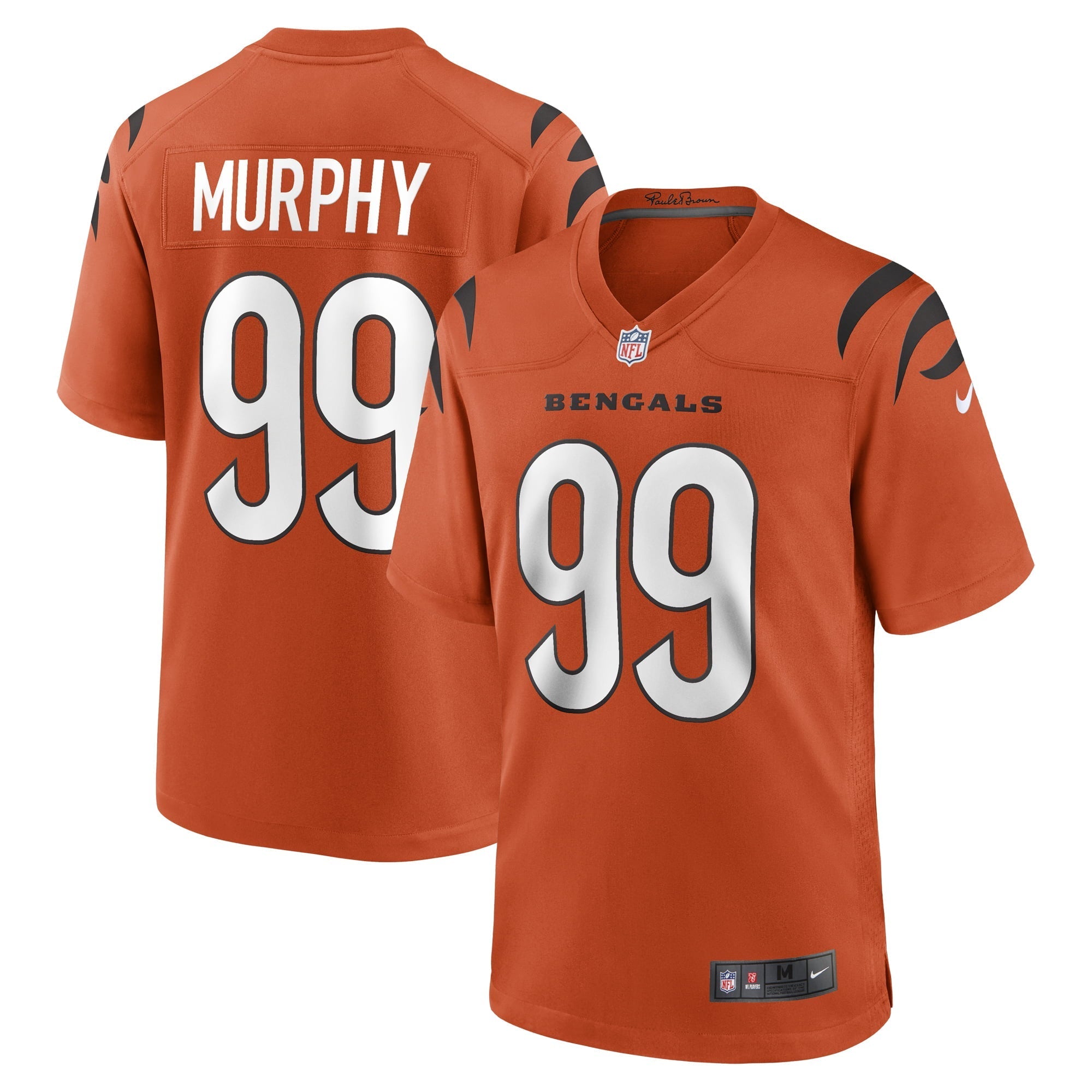 Men's Nike Myles Murphy Orange Cincinnati Bengals Team Game Jersey - vstockx
