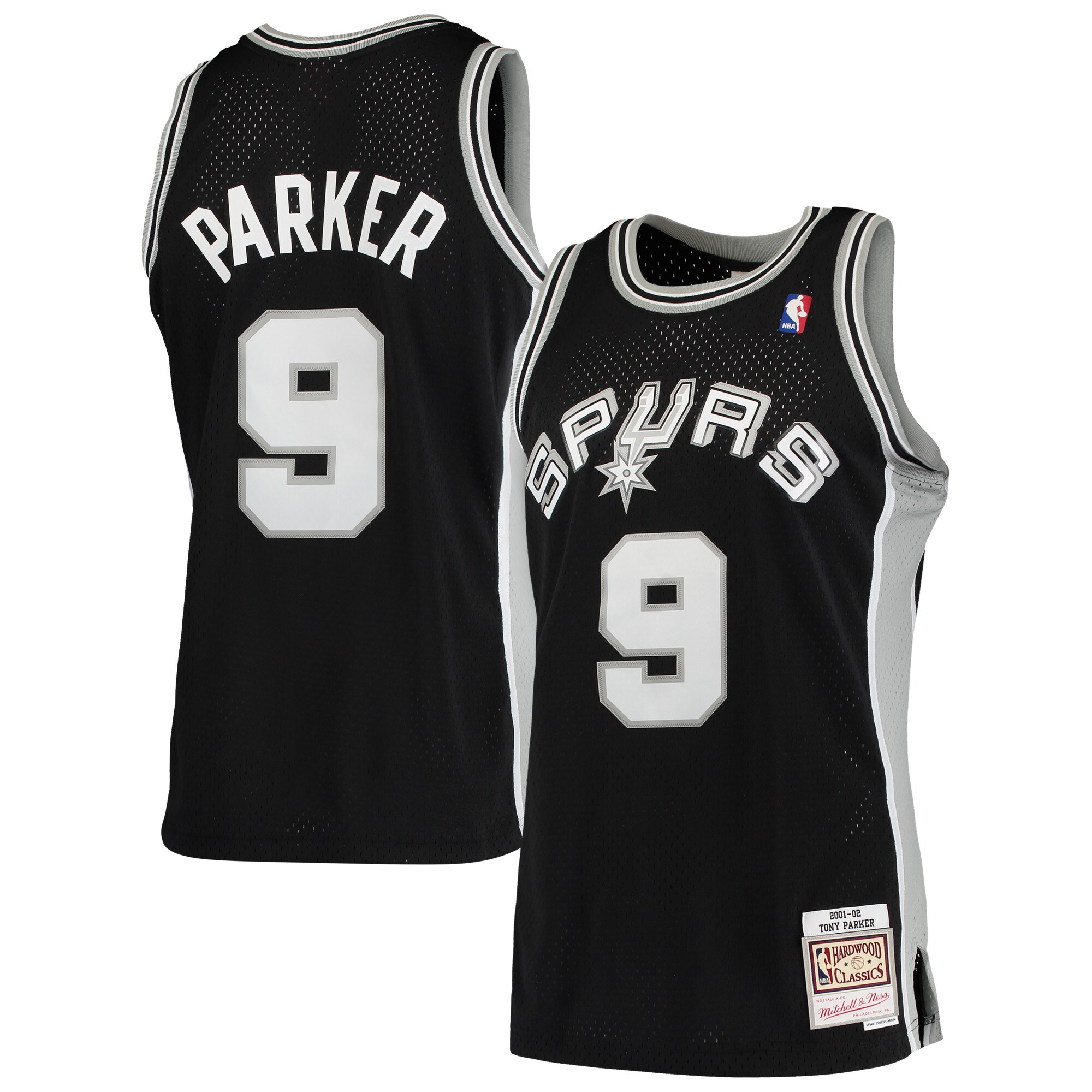 Tony Parker San Antonio Spurs Mitchell & Ness Hardwood Classics Swingman Jersey - Black - vstockx
