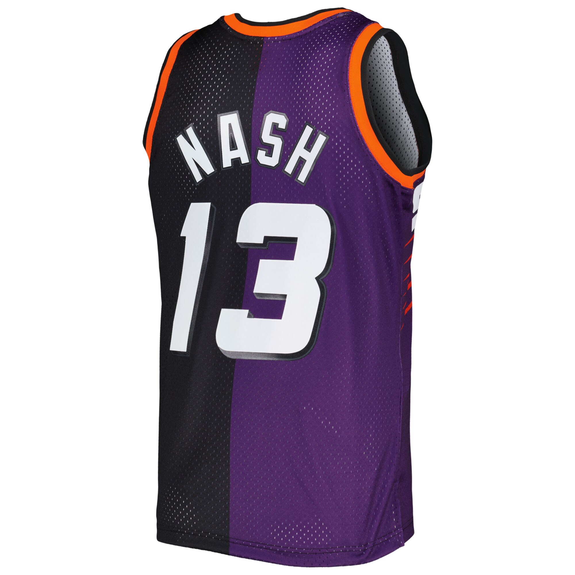 Steve Nash Phoenix Suns Mitchell & Ness Hardwood Classics 1996/97 Split Swingman Jersey - Purple/Black - vstockx