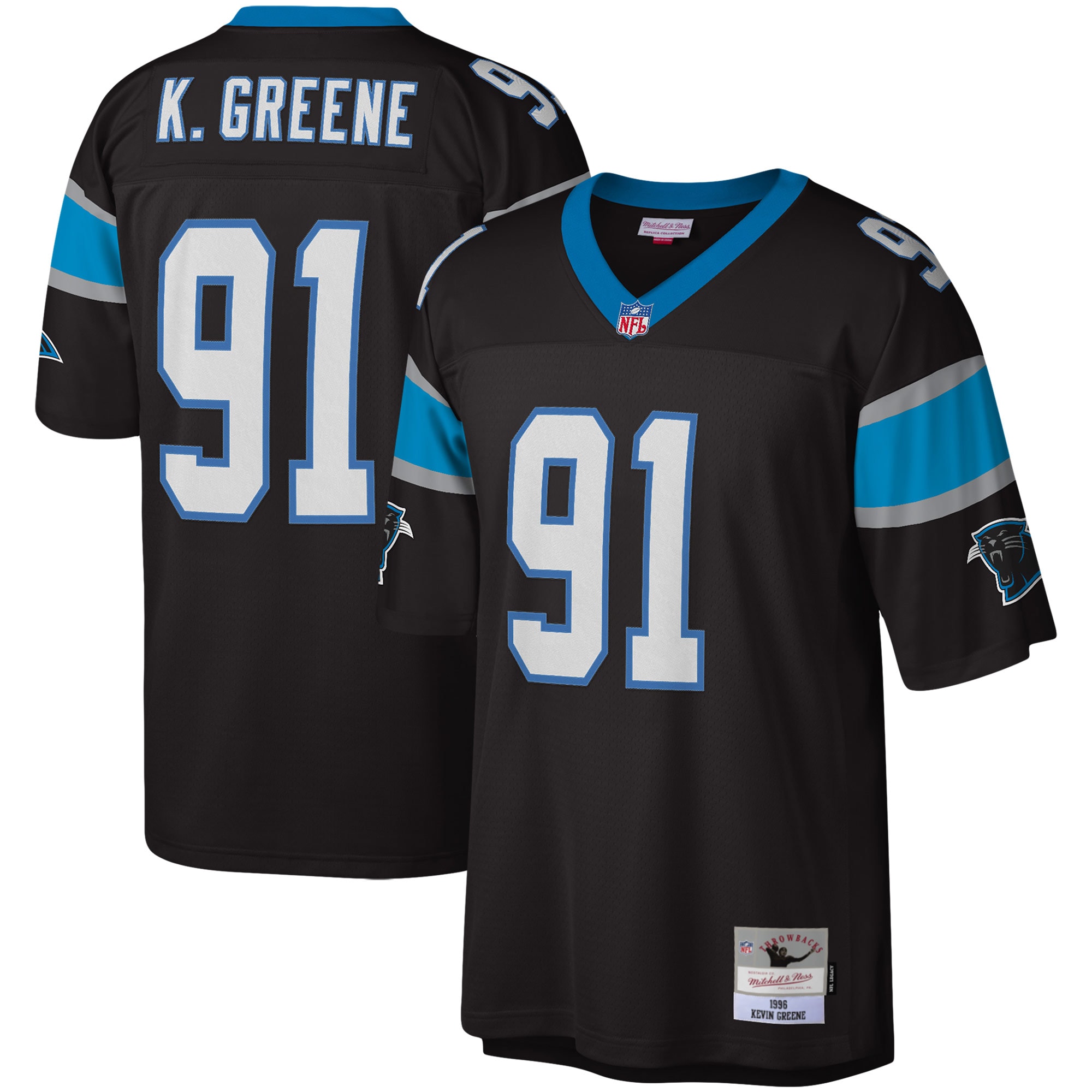 Kevin Greene Carolina Panthers Mitchell & Ness Legacy Replica Jersey - Black - vstockx