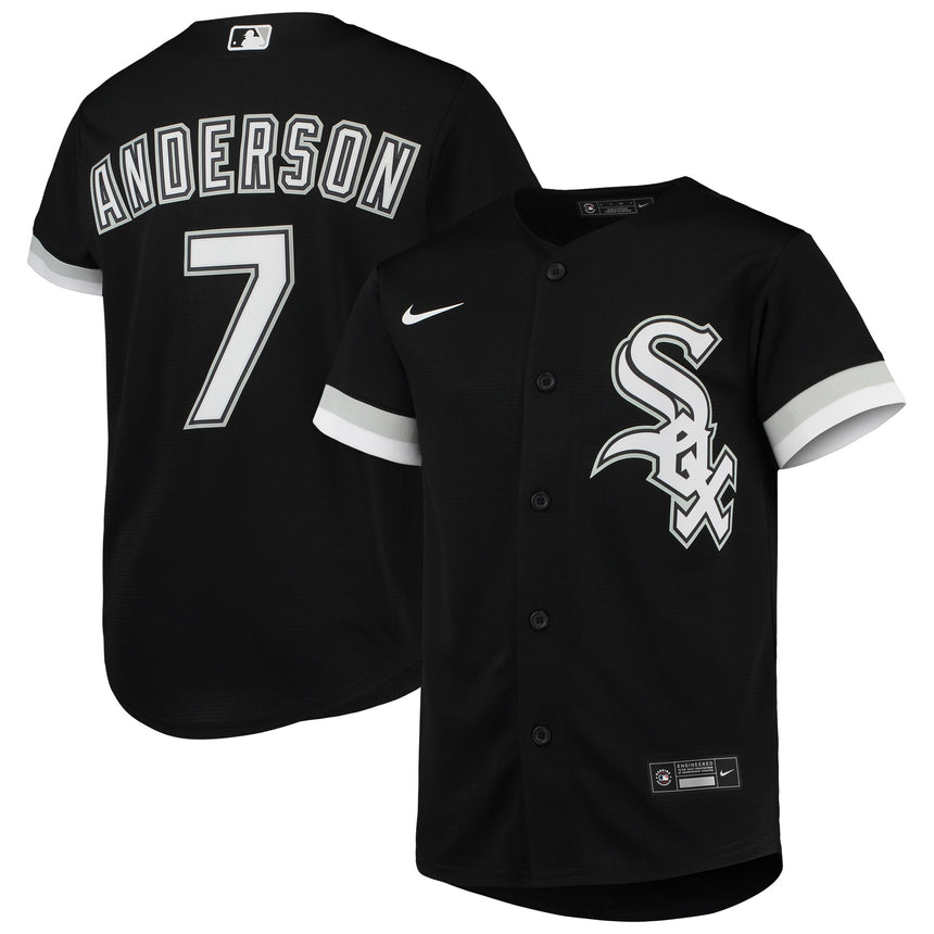 Youth Chicago White Sox Tim Anderson Black Alternate Replica Player Jersey - vstockx