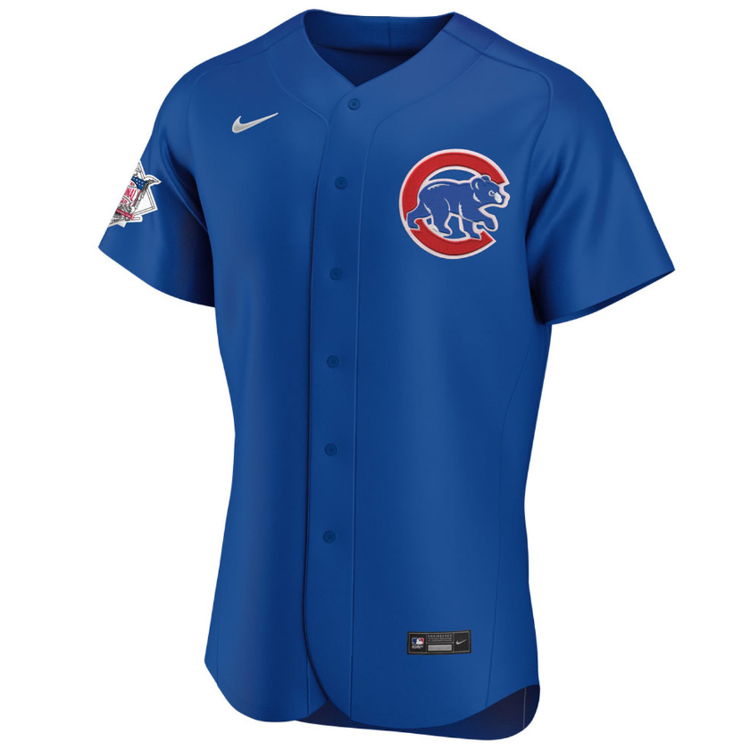 Men's Chicago Cubs Javier Baez Blue Alternate Authentic Player Jersey - vstockx